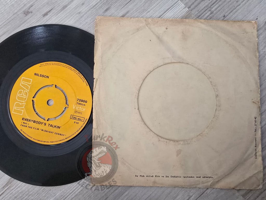 Nilsson – Everybody's Talkin' / One OST 7" Turkish Pressing Vinyl Turkey Edition 1