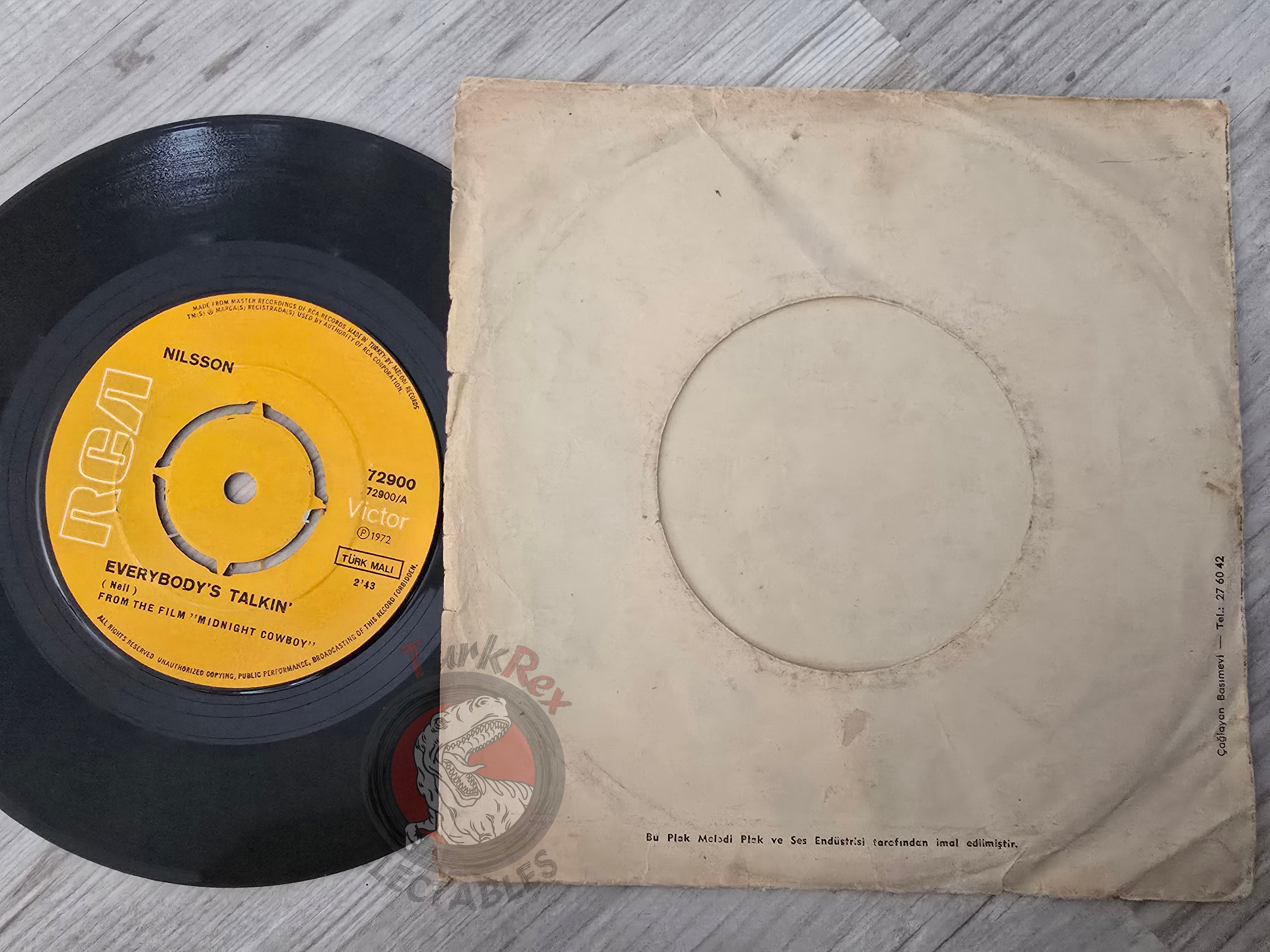Nilsson – Everybody's Talkin' / One OST 7" Turkish Pressing Vinyl Turkey Edition 1