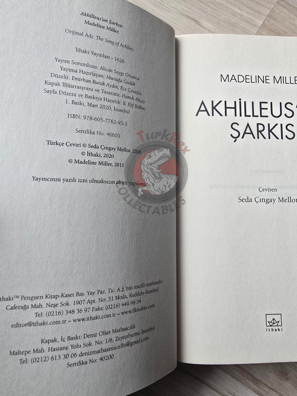 Madeline Miller – The Song of Achilles 2020 1st Turkish Book Turkey