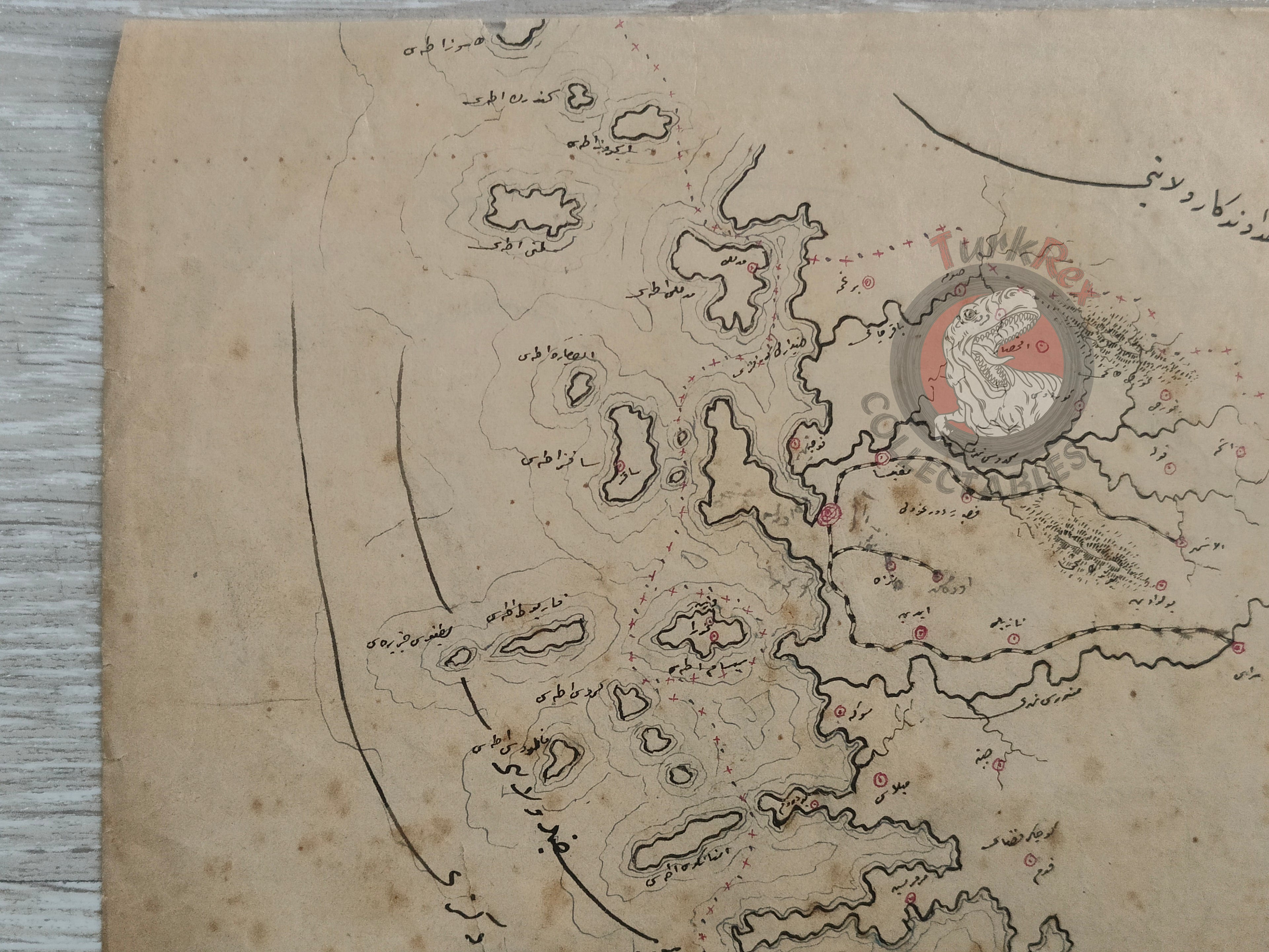 Ottoman Empire Hand-Drawn Map Konia and Aidin Vilayet 1890s Manuscript Anatolia Cyprus