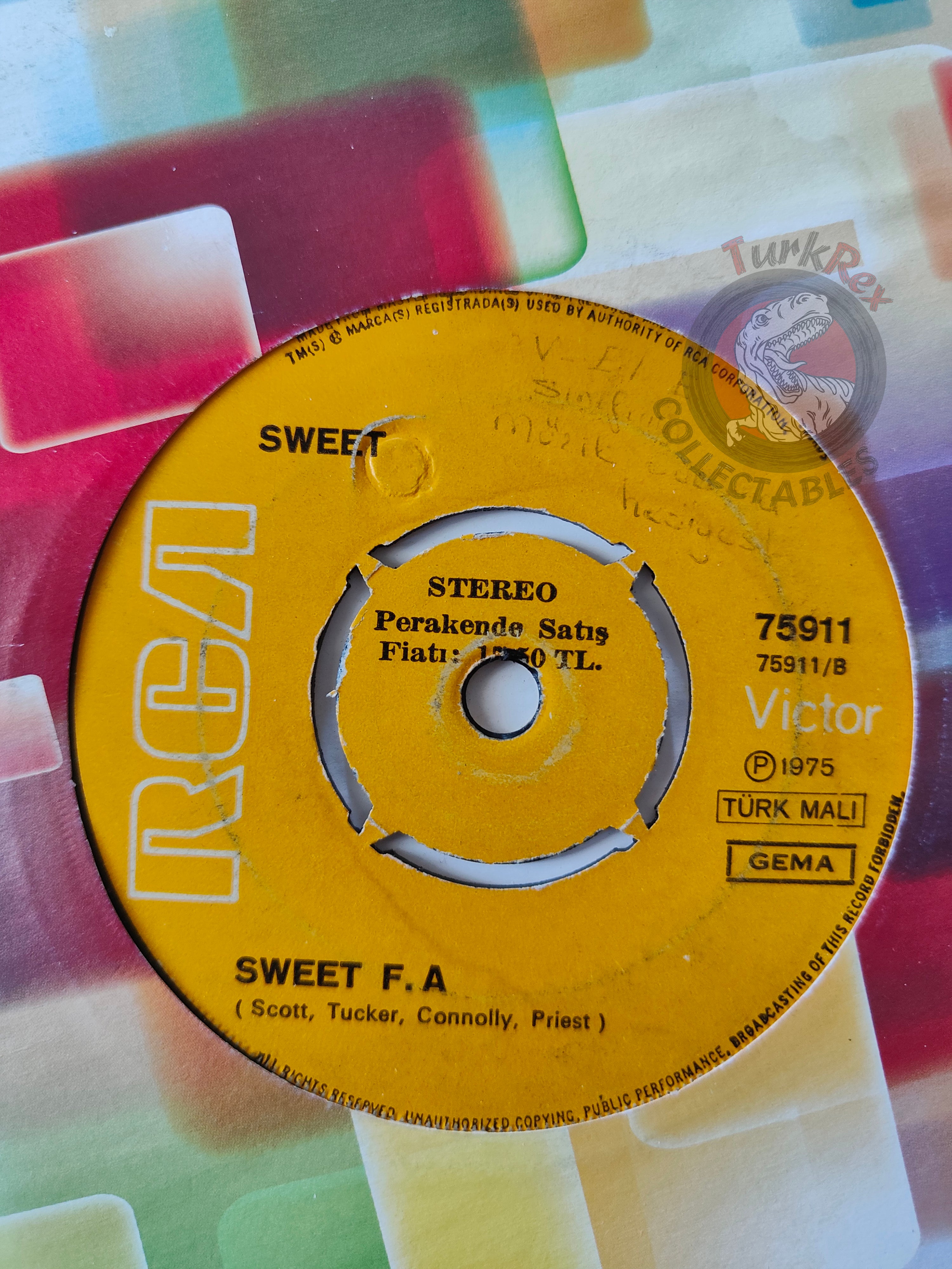 The Sweet – Action 7" Turkish Pressing Vinyl Turkey Edition 2