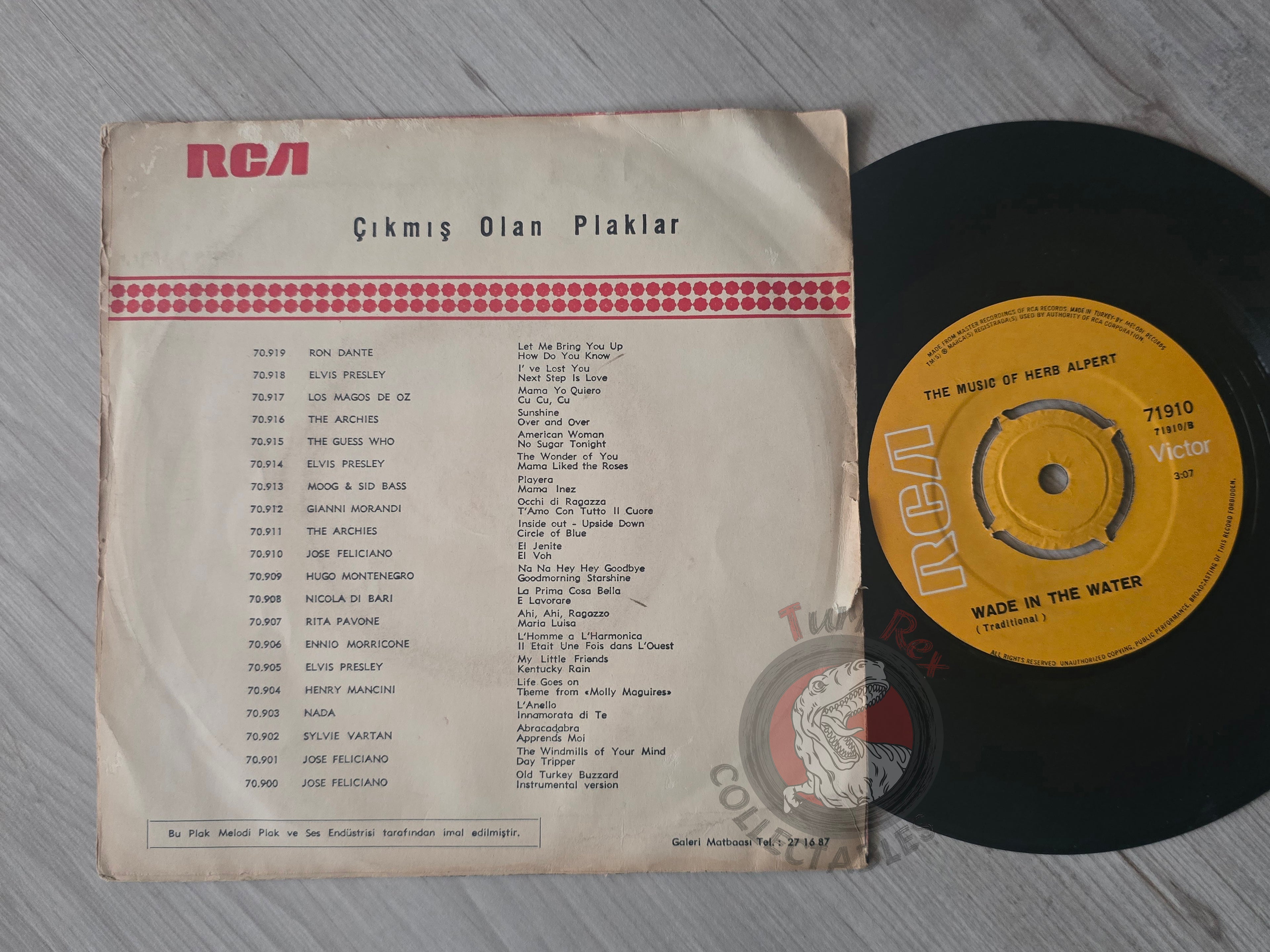 The Music Of Herb Albert – Carmen / Wade In The Water 7" Turkish Pressing Vinyl Turkey Edition