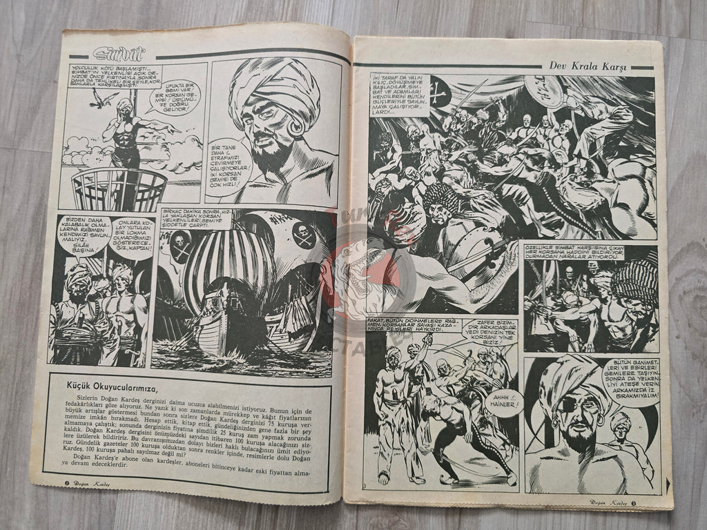 Doğan Kardeş 1971 Magazine #32 Turkish Comic Turkey Sinbad the Sailor Alice In Wonderland