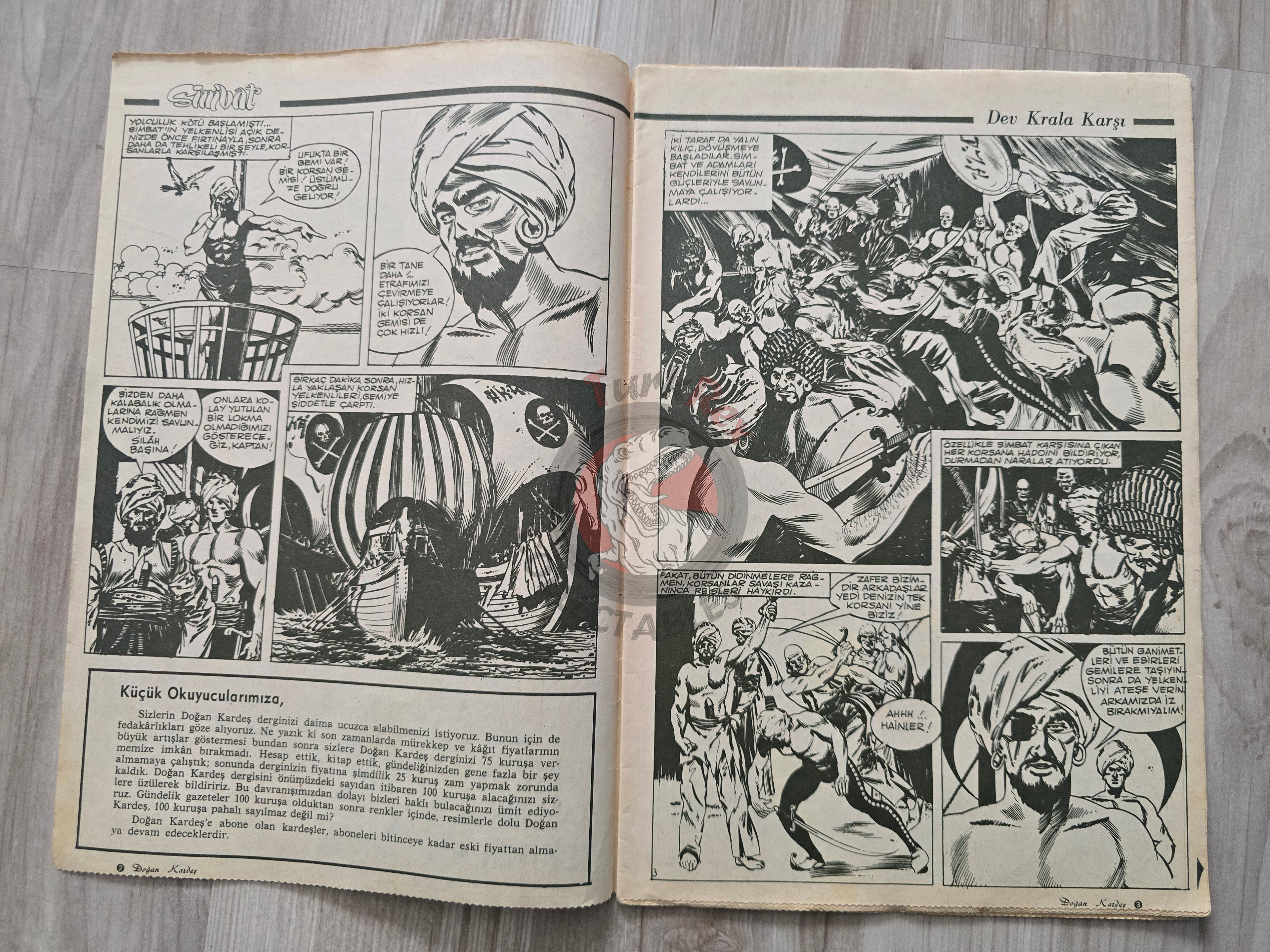 Doğan Kardeş 1971 Magazine #32 Turkish Comic Turkey Sinbad the Sailor Alice In Wonderland