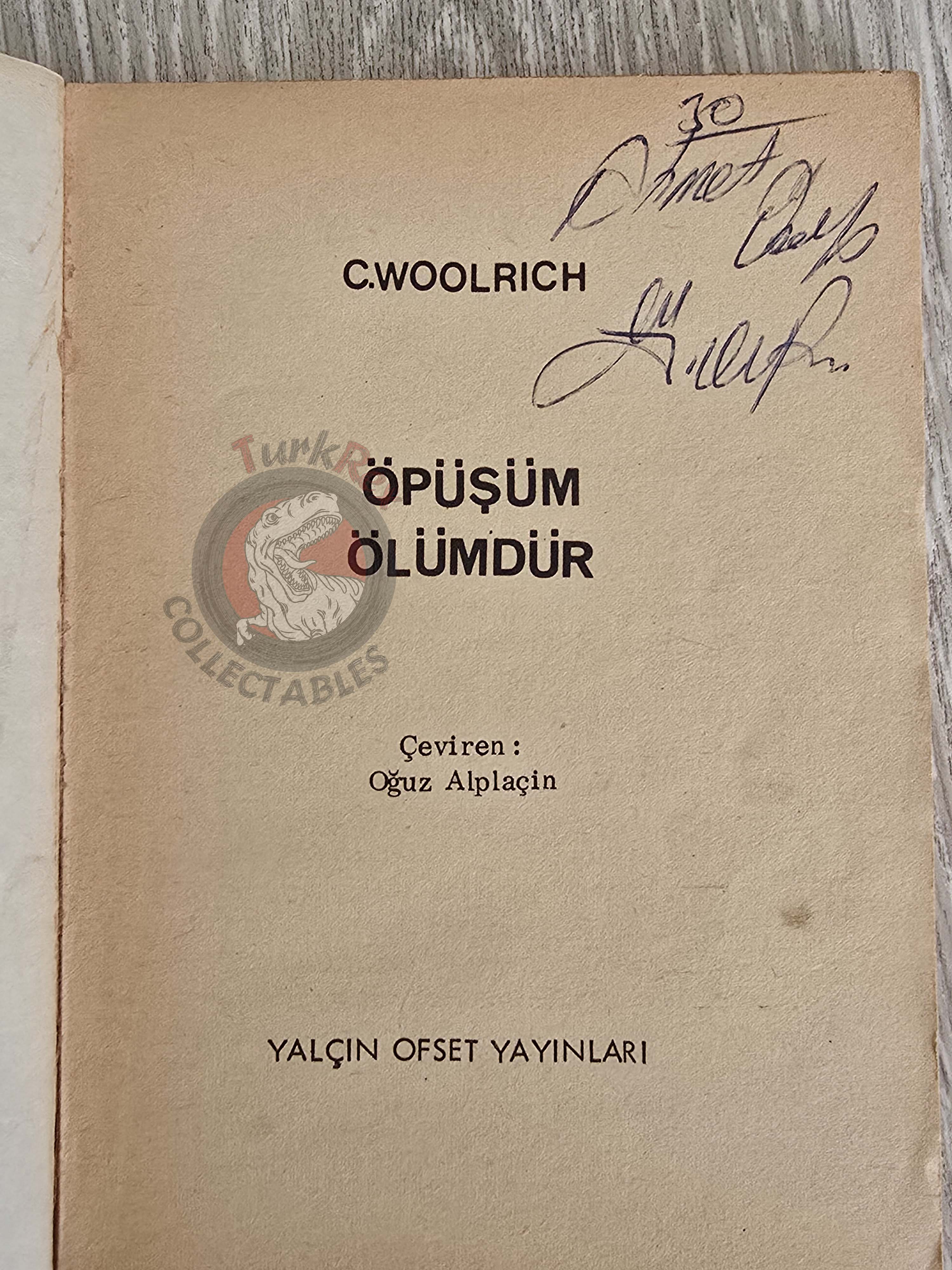 Cornell Woolrich – Black Alibi 1975 Turkish Book Turkey William Irish