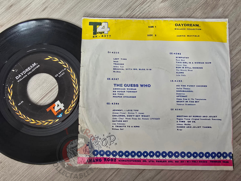 Wallace Collection / Curtis Mayfield – Daydream  7" Iran Pressing Vinyl Iranian Edition