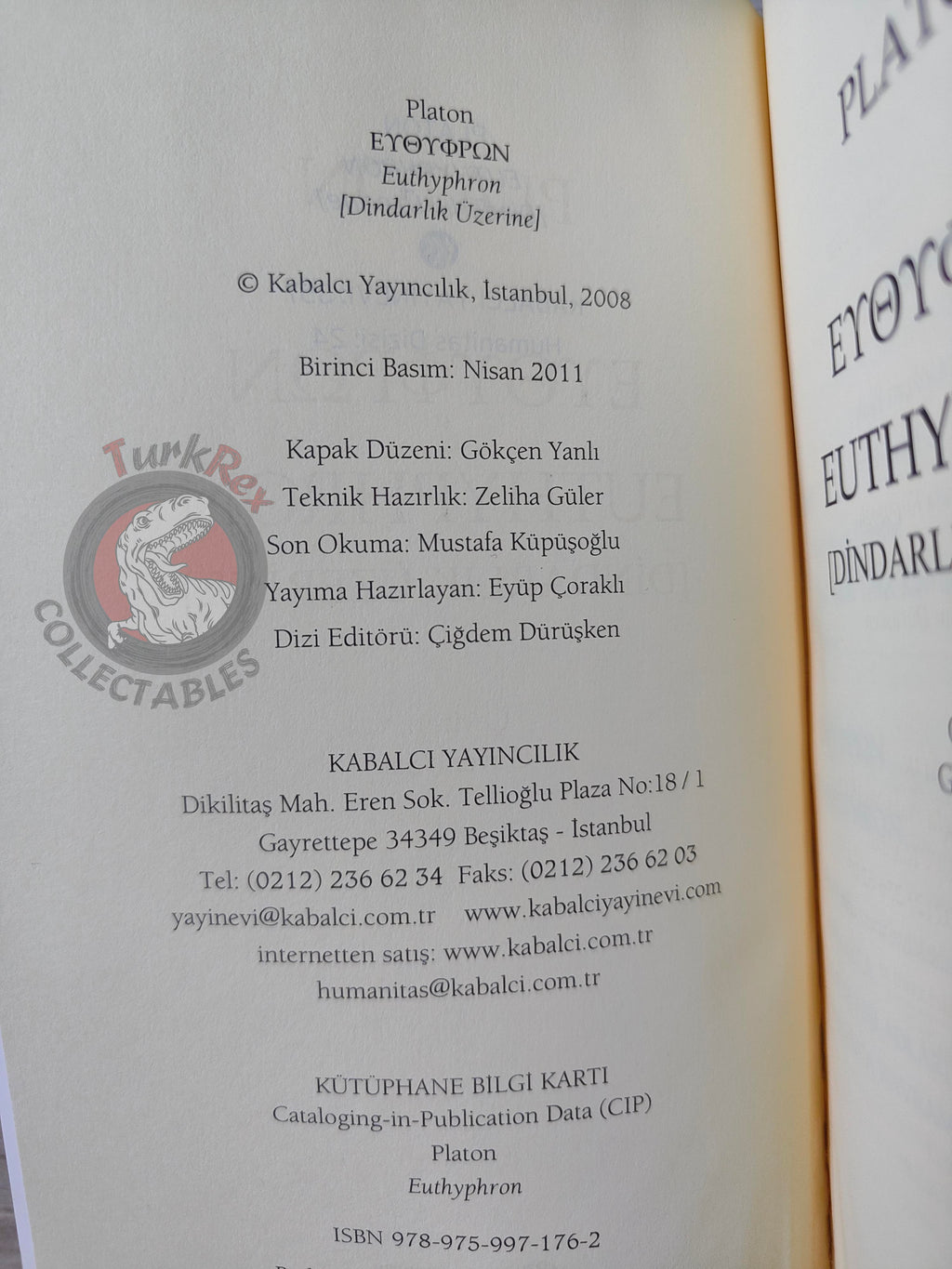 Plato –  Euthyphro 2011 Turkish Book Turkey Ancient Greek