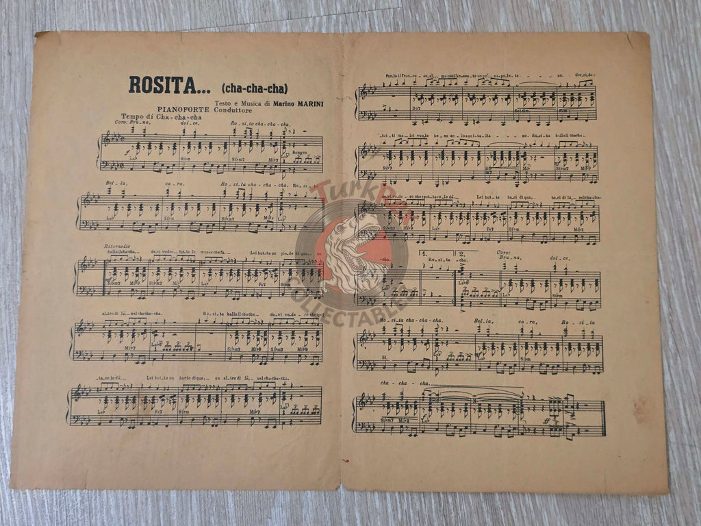 Marino Marini – Rosita Turkish Vintage Musical Notes Sheet Turkey