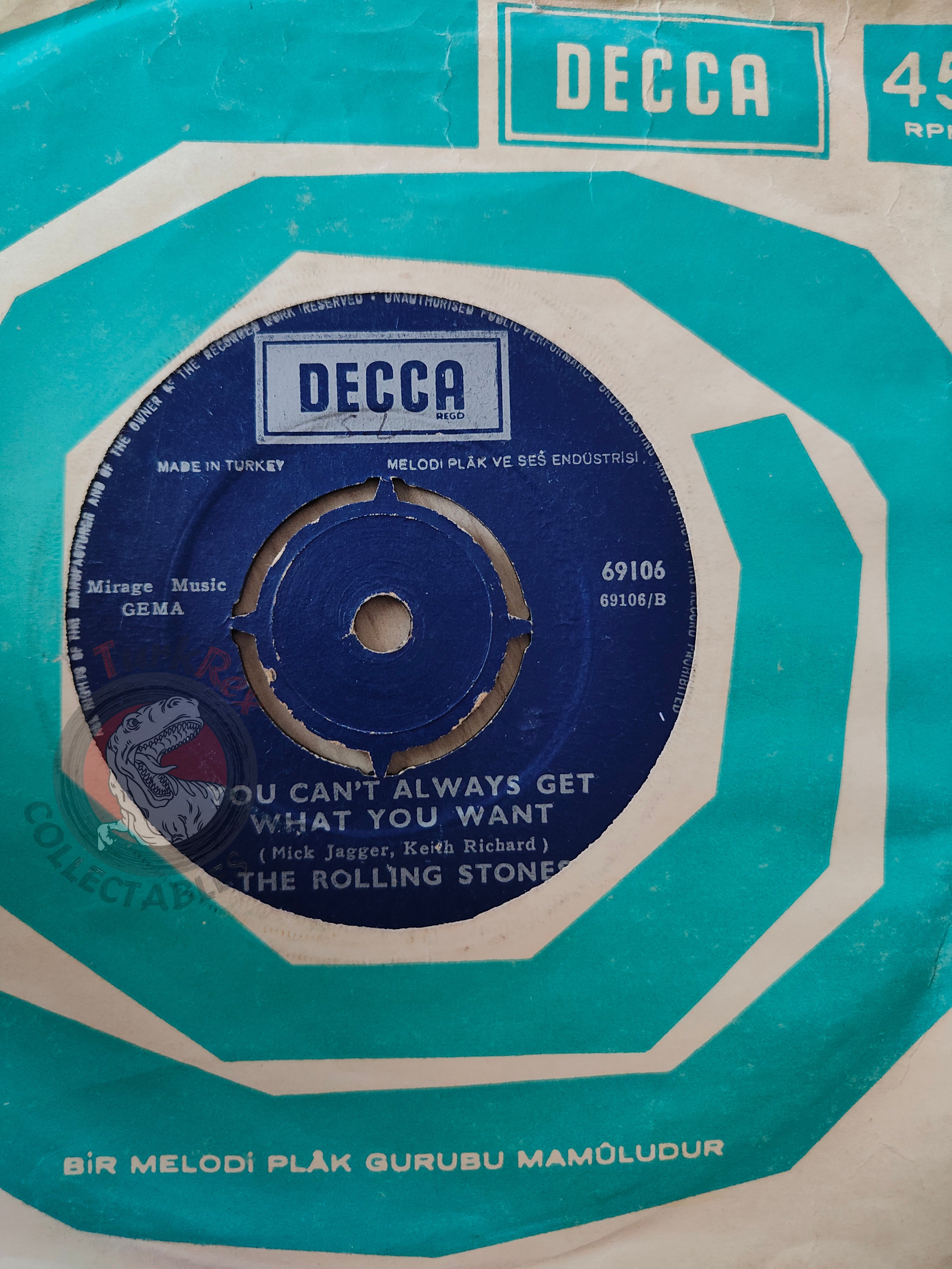 The Rolling Stones – Honky Tonk Women 7" Turkish Pressing Vinyl Turkey Edition