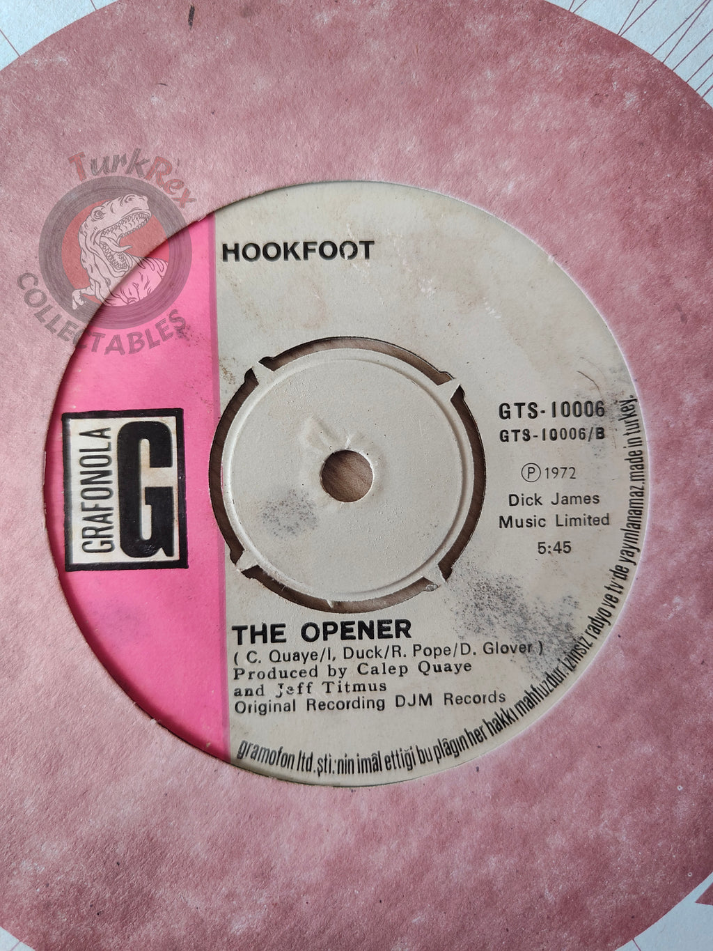 Hookfoot – Sweet Sweet Funky Music 7" Turkish Pressing Vinyl Turkey Edition