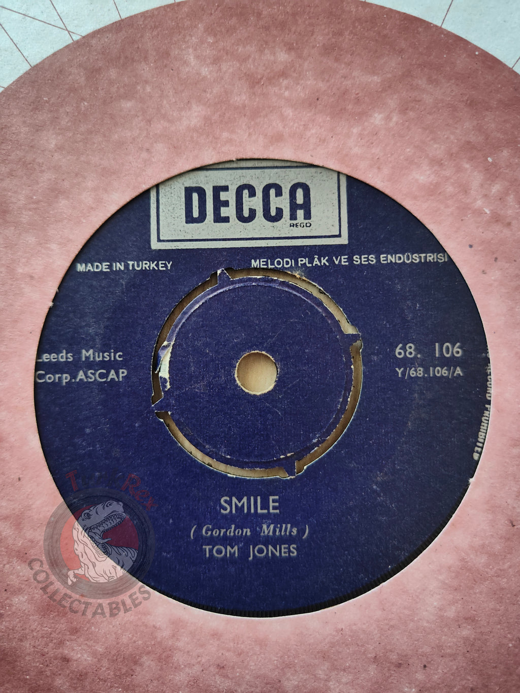 Tom Jones – Smile / Delilah 7" Turkish Pressing Vinyl Turkey Edition 2