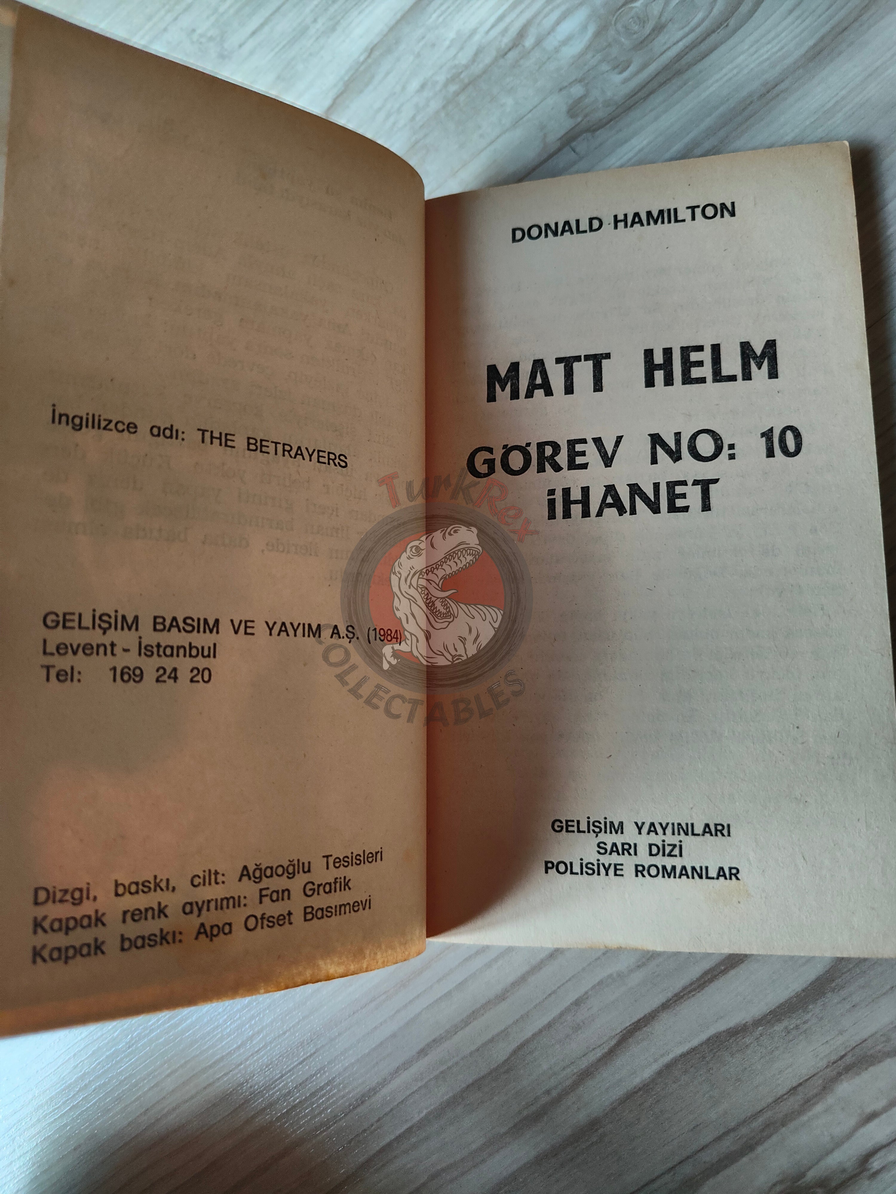 Donald Hamilton – Matt Helm The Betrayers 1984 1st Turkish Book Turkey