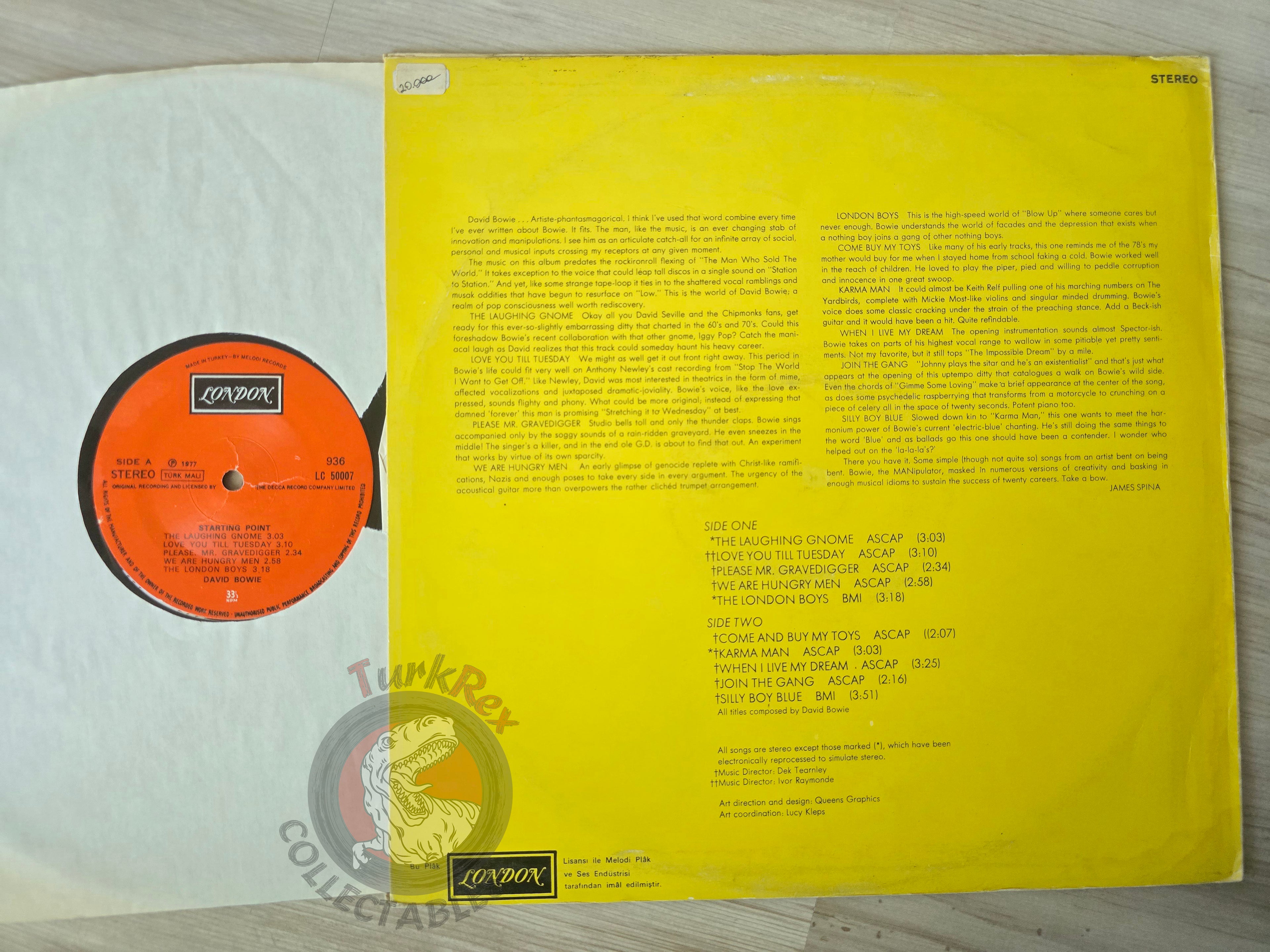 David Bowie – Starting Point  Turkish Pressing Vinyl Turkey Edition