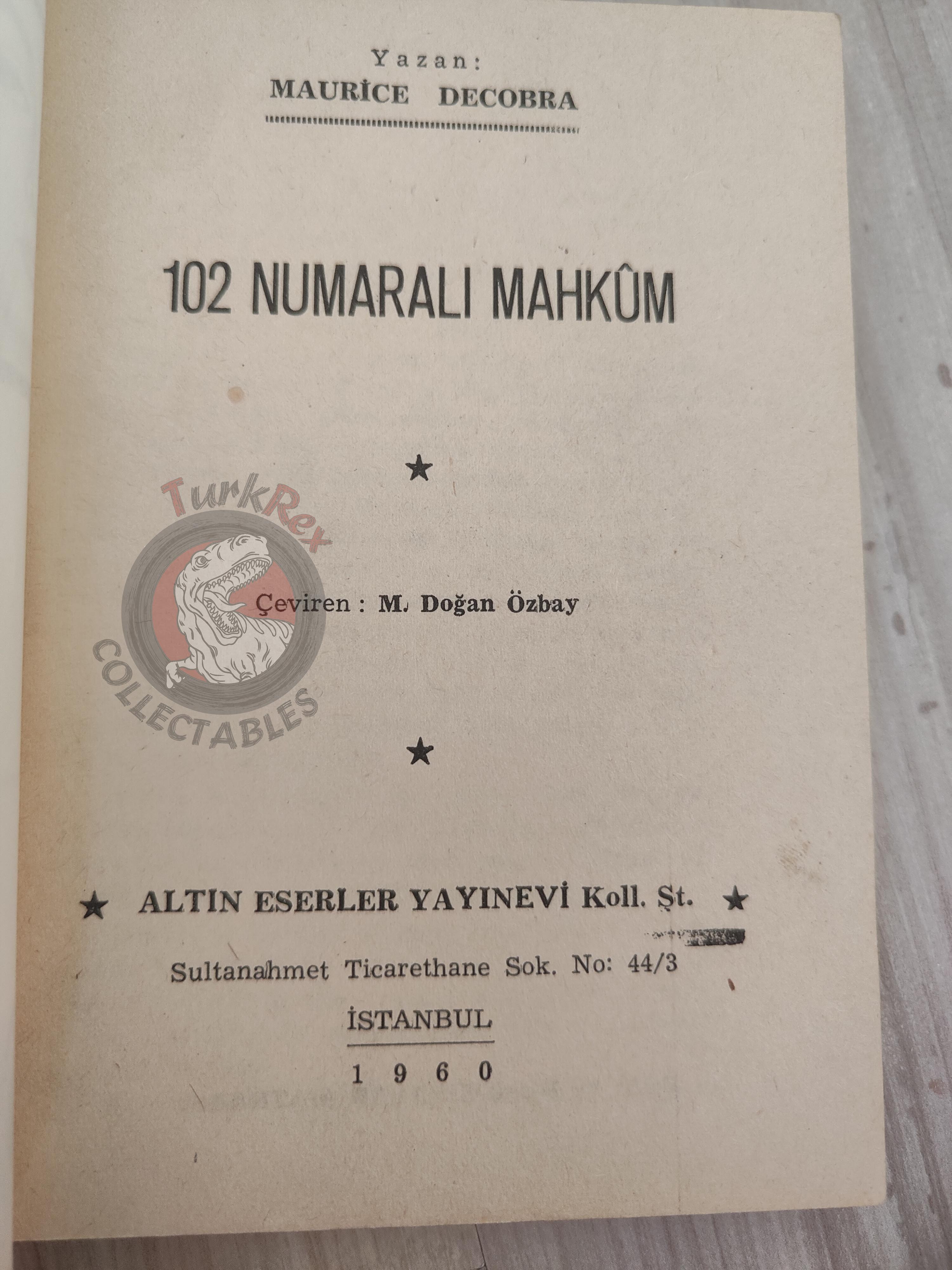 Maurice Dekobra – La Prisonnière de Newgate 1960 1st Turkish Book Turkey