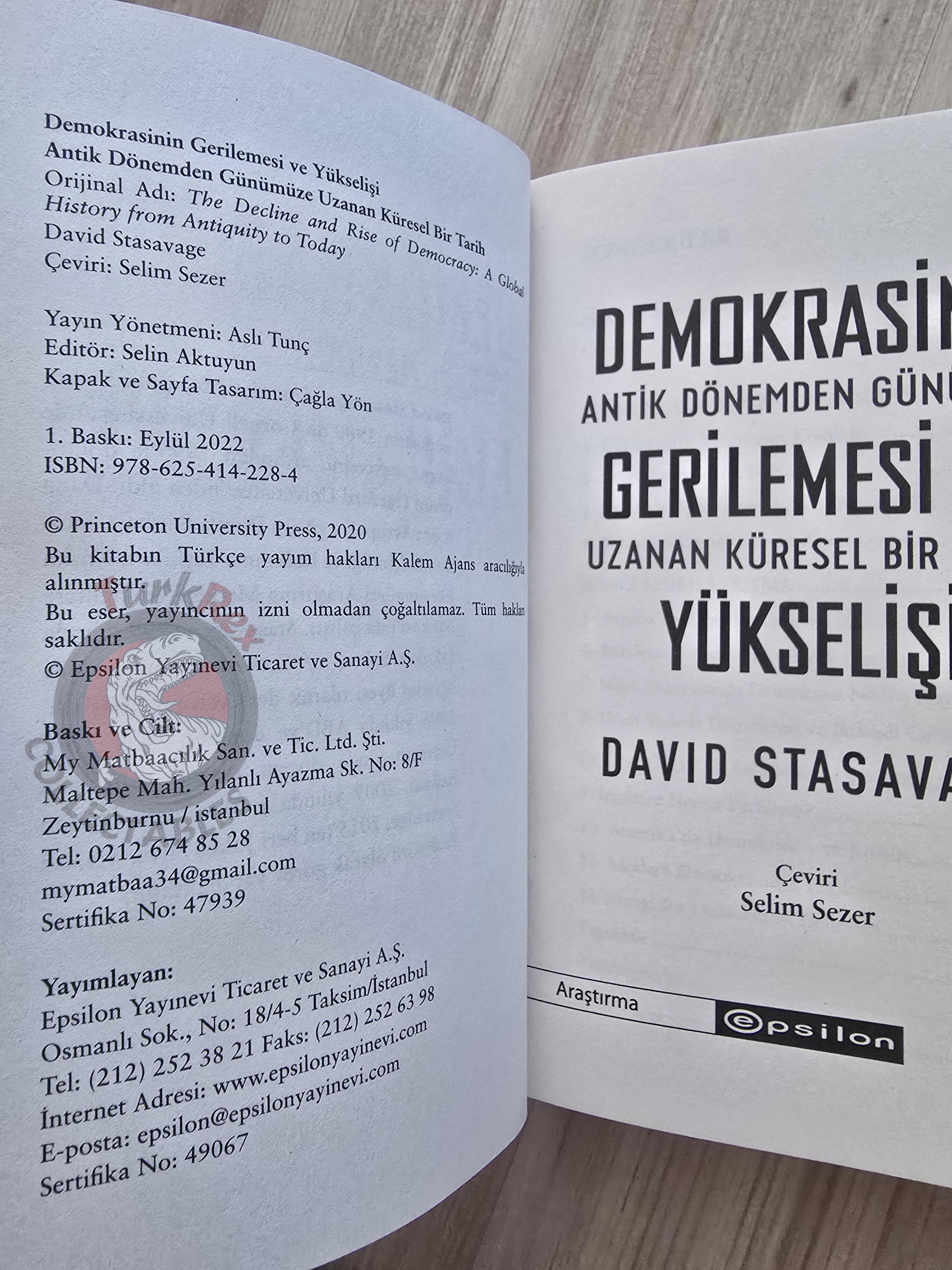David Stasavage – The Decline and Rise of Democracy 2022 Turkish Book Turkey