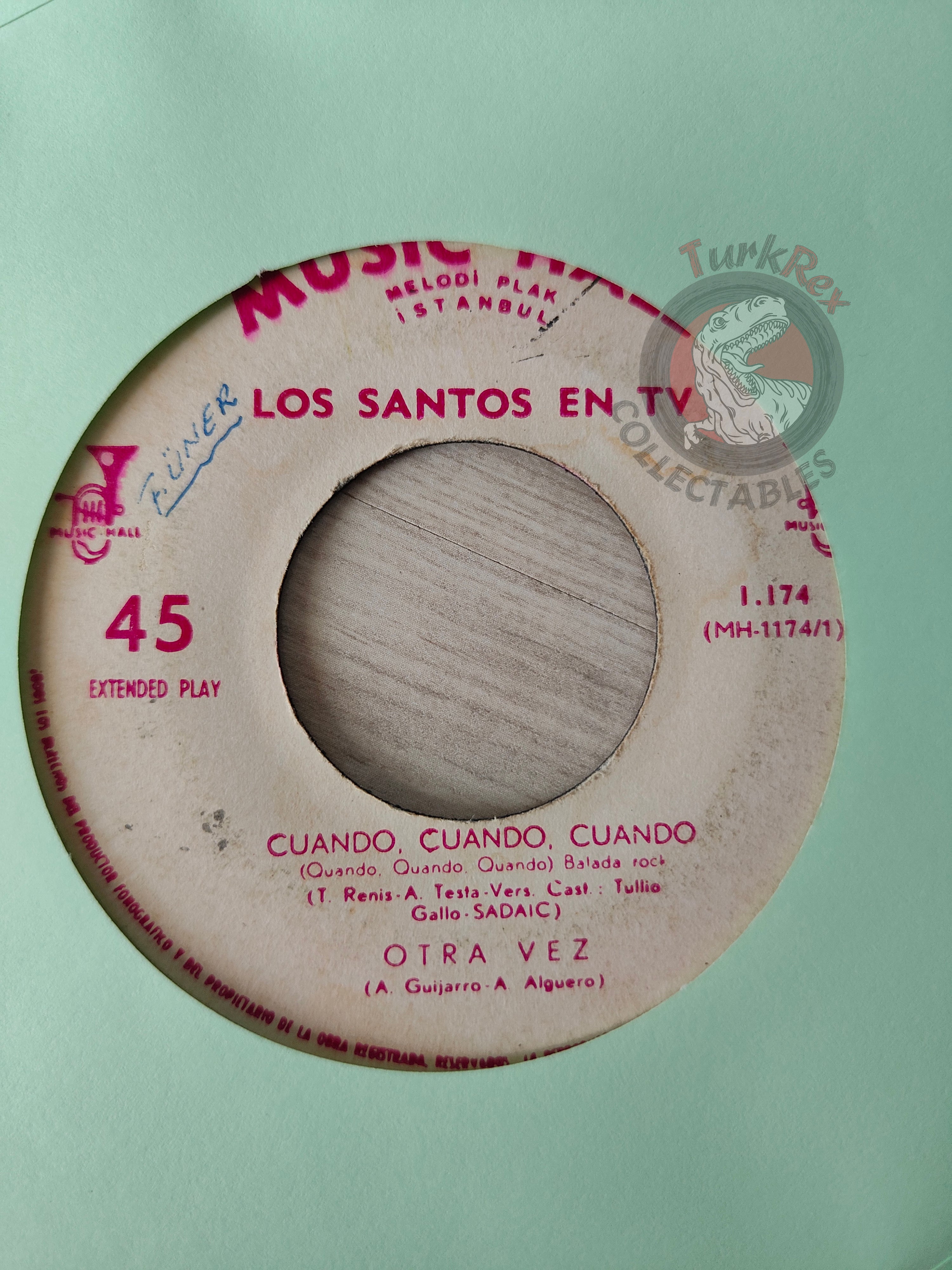 Los Santos En Tv Otra Vez - Cuando Cuando Cuando 7" Turkish Pressing Vinyl Turkey Edition