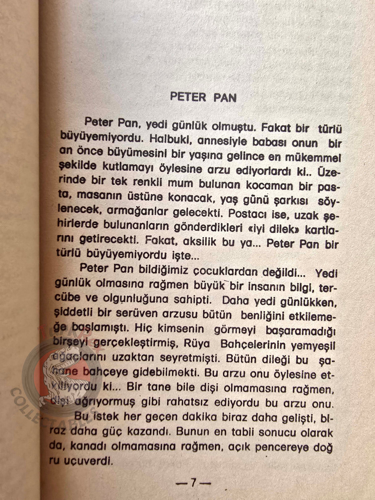 J. M. Barrie – Peter Pan 1980s Turkish Book Turkey