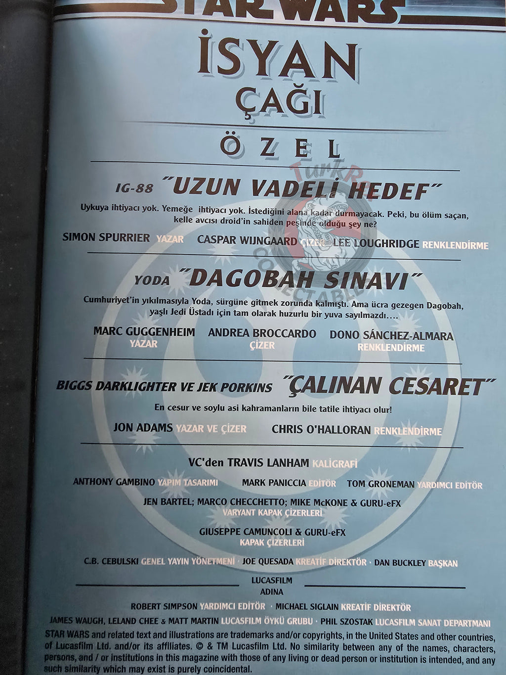 Star Wars - Age of Rebellion Special #1 Turkish Comic Turkey