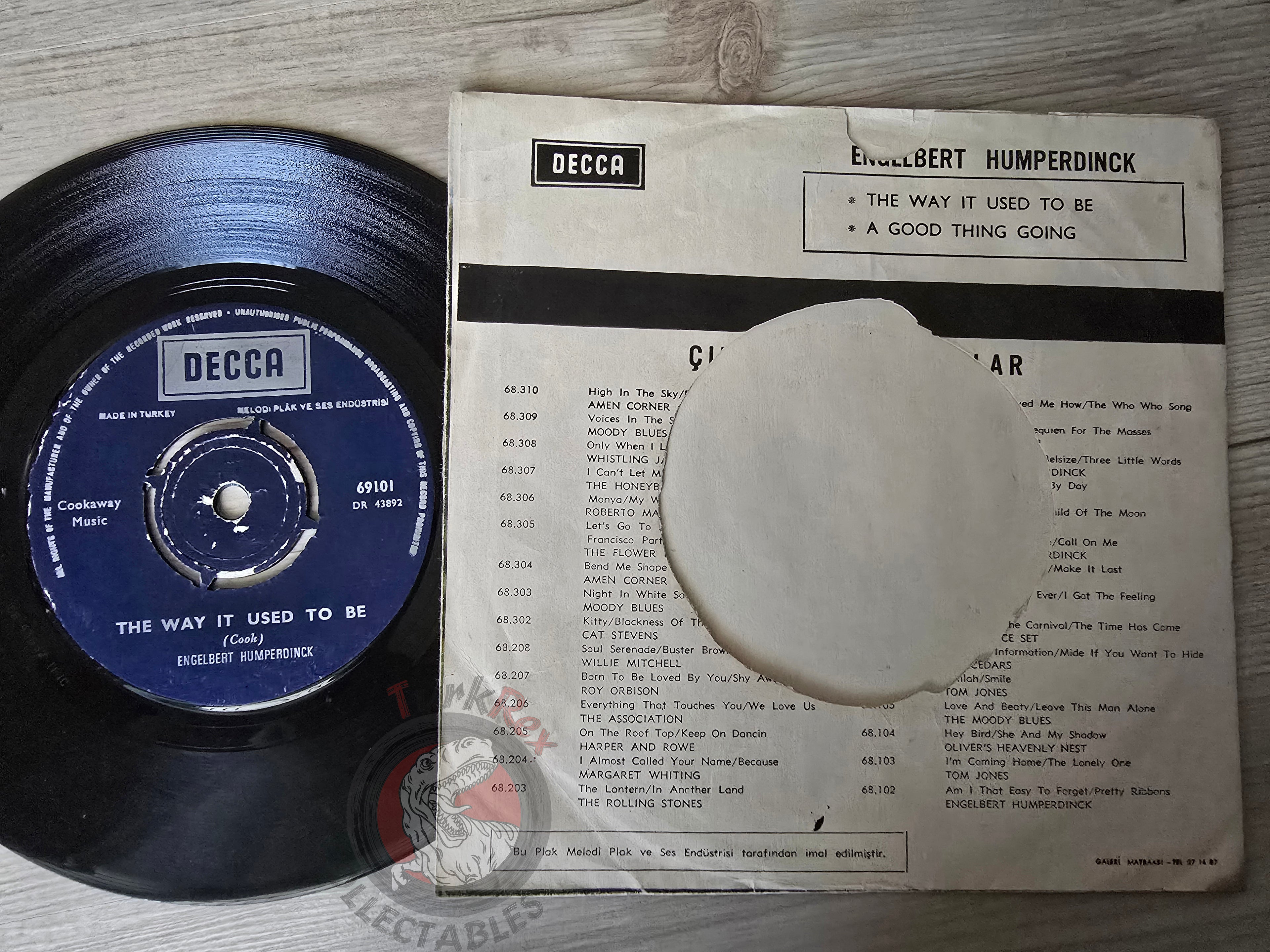 Engelbert Humperdinck – The Way It Used To Be 7" Turkish Pressing Vinyl Turkey Edition