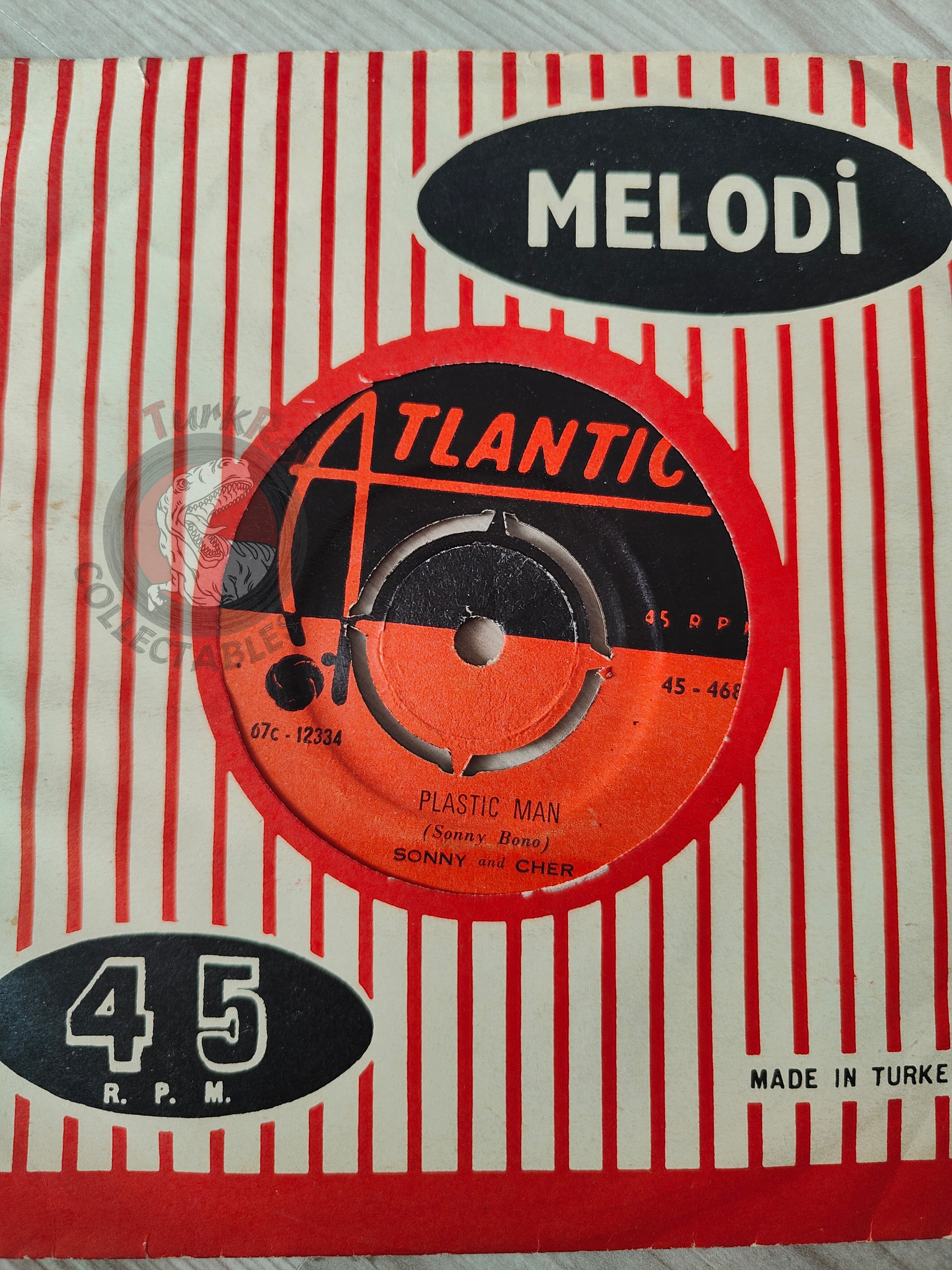 Sonny & Cher – Plastic Man 7"  Turkish Pressing Vinyl Turkey Edition