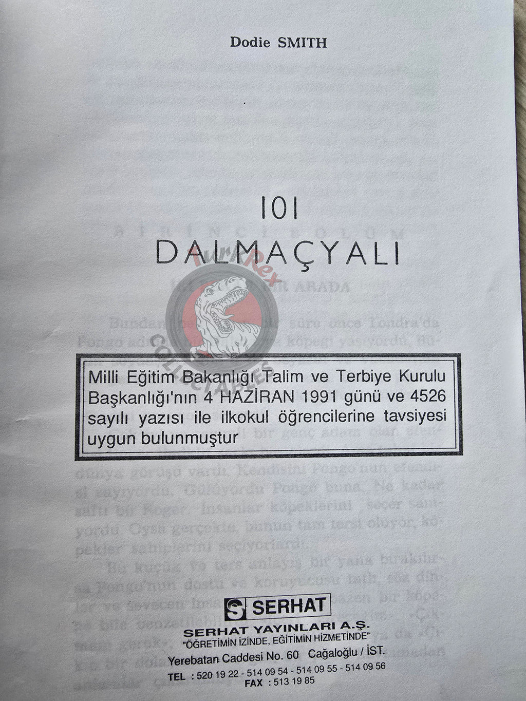 Dodie Smith – The Hundred and One Dalmatians 1991 Turkish Book Turkey 101
