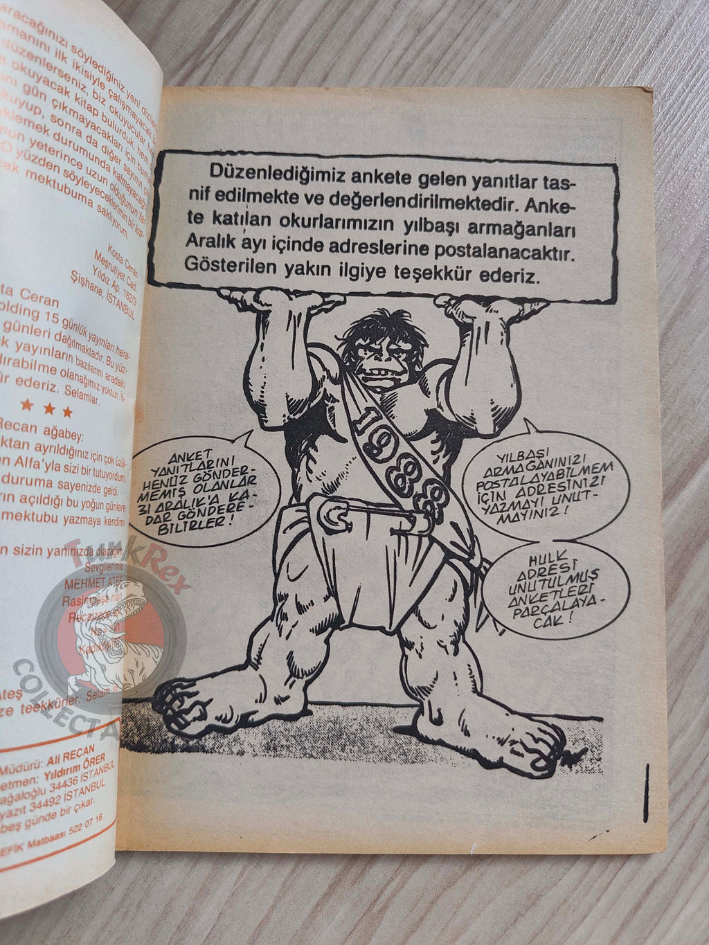 Hulk #5 1987 Turkish Comic Turkey cover #22 #132