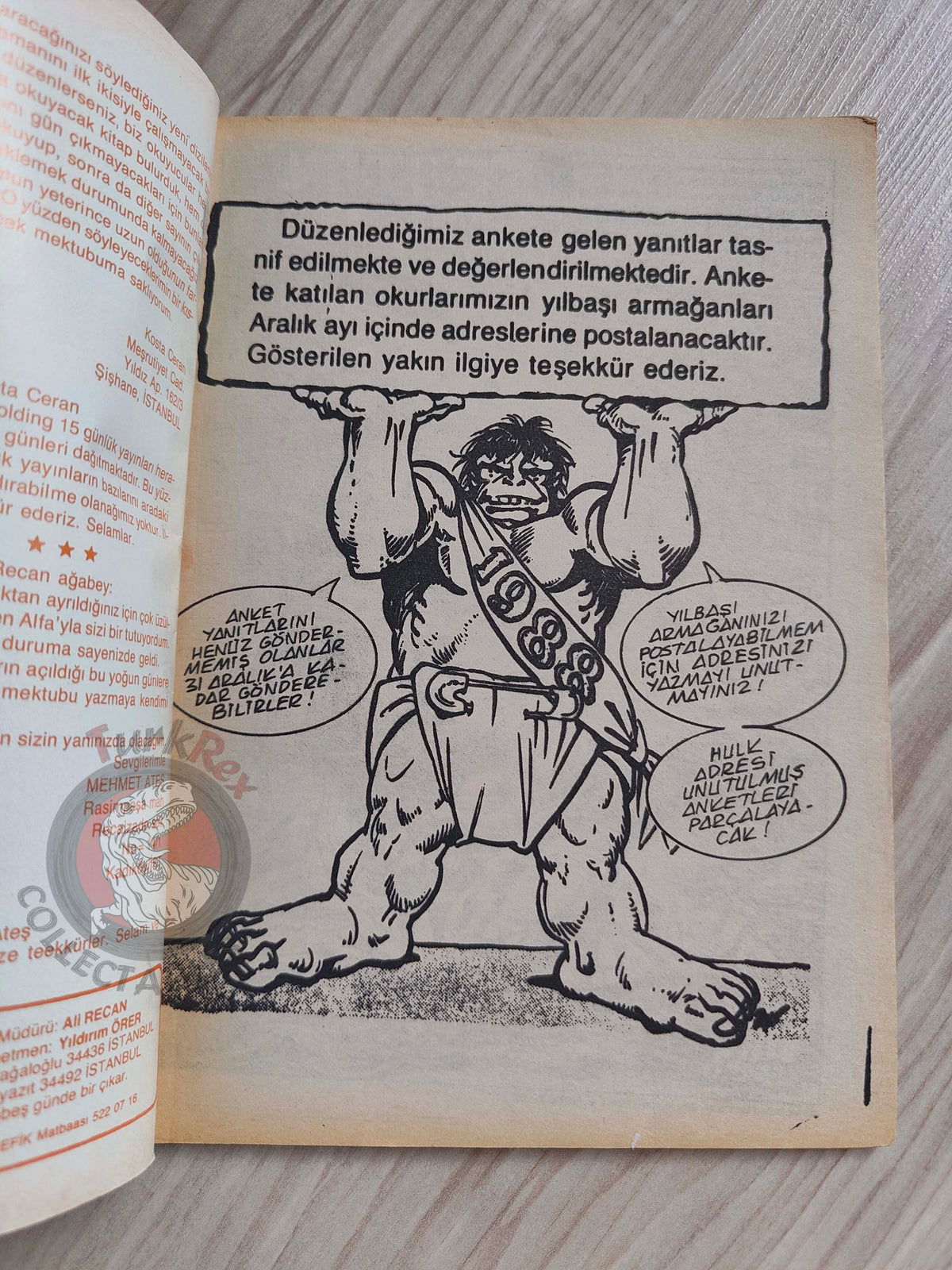 Hulk #5 1987 Turkish Comic Turkey cover #22 #132