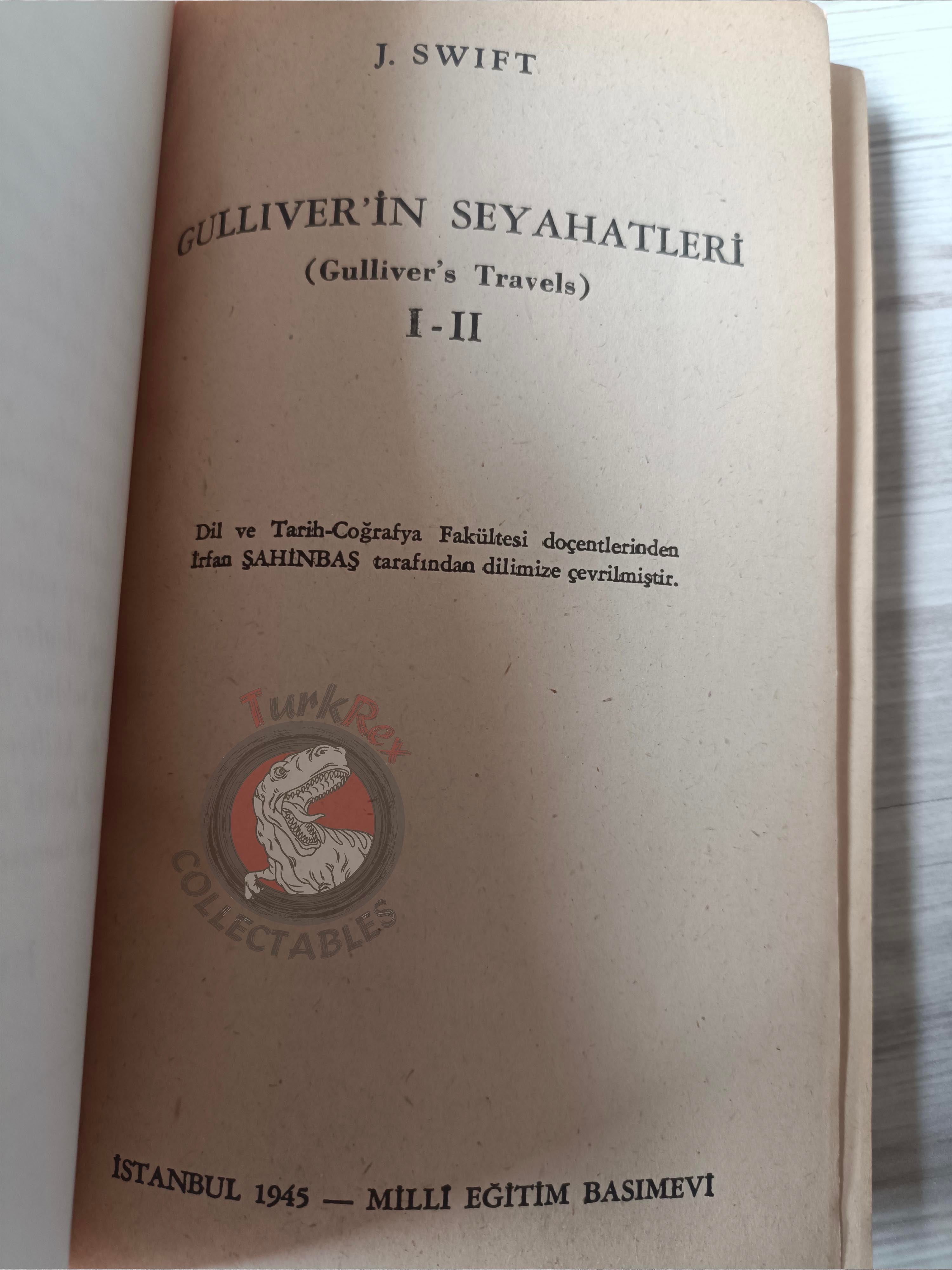Jonathan Swift – Gulliver's Travels 1945 Turkish Book Turkey