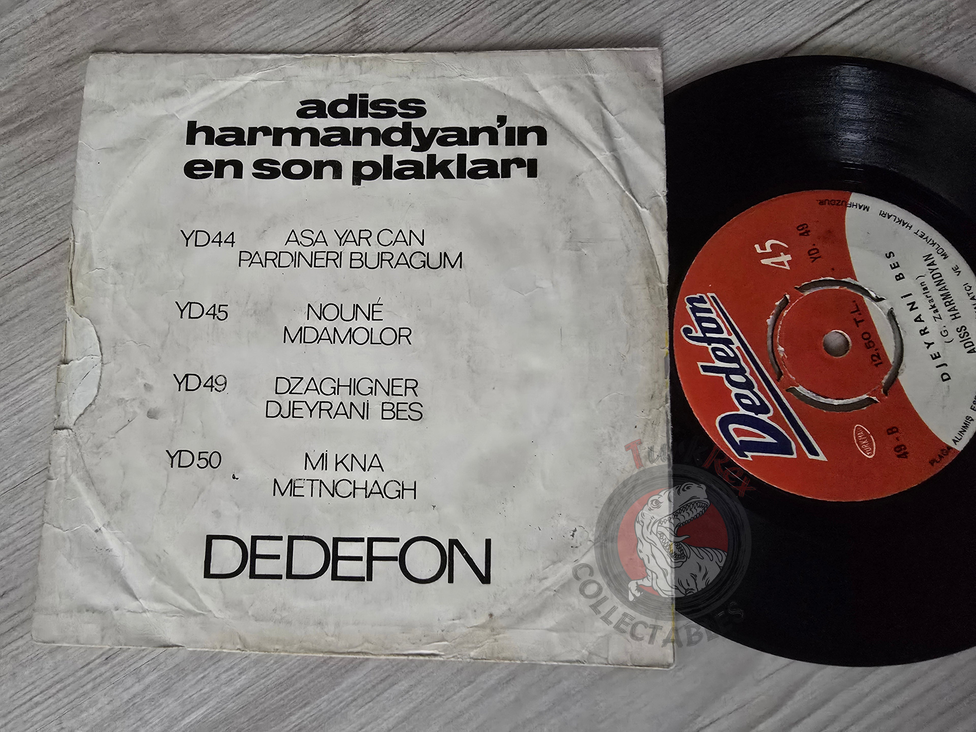 Adiss Harmandyan – Dzaghigner 7" Turkish Pressing Vinyl Turkey Edition Armenian Armenia
