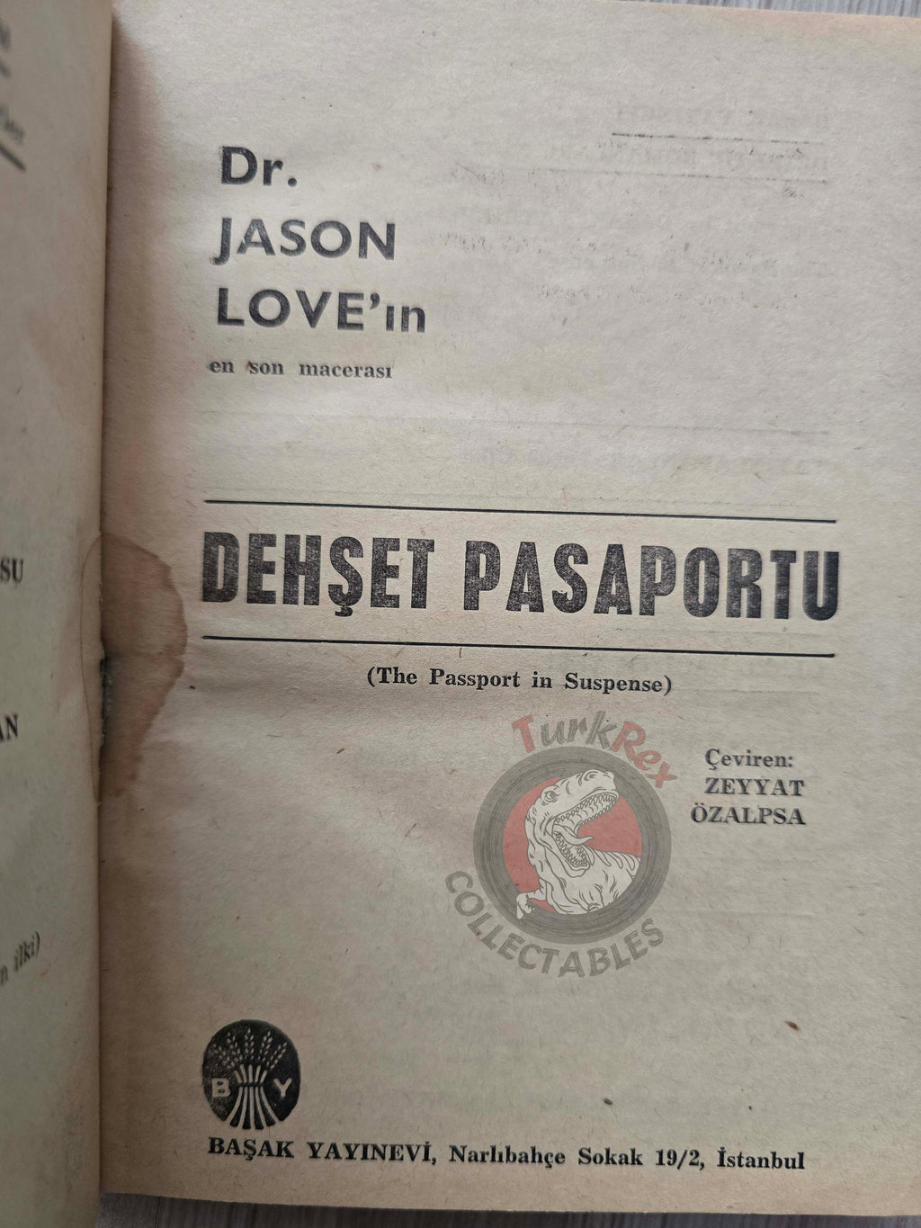 James Leasor – The Passport in Suspense 1967 1st Turkish Book Turkey Jason Love