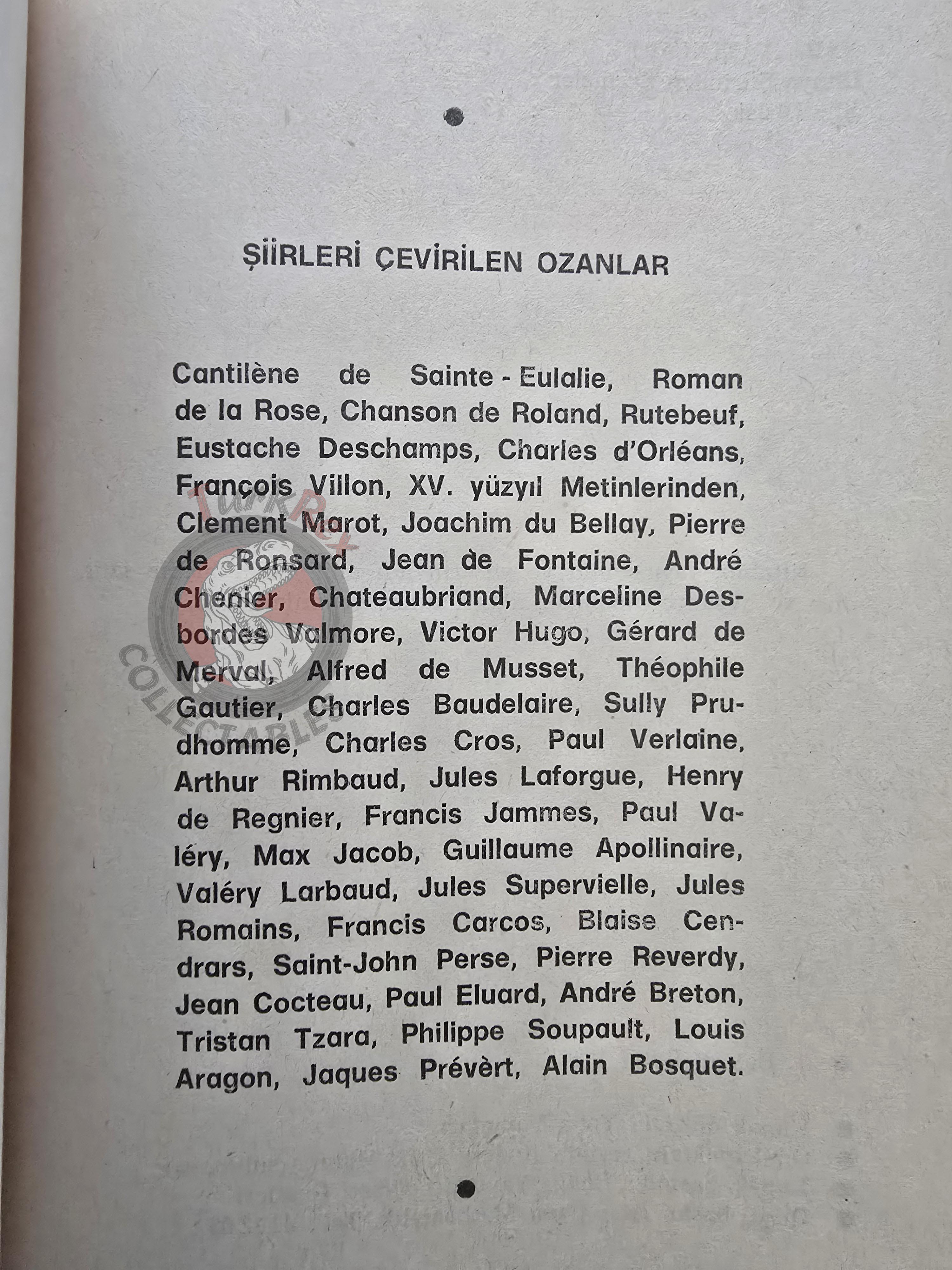 French Poetry 1985 Turkish Book France Cantilène de Sainte-Eulalie François Villon