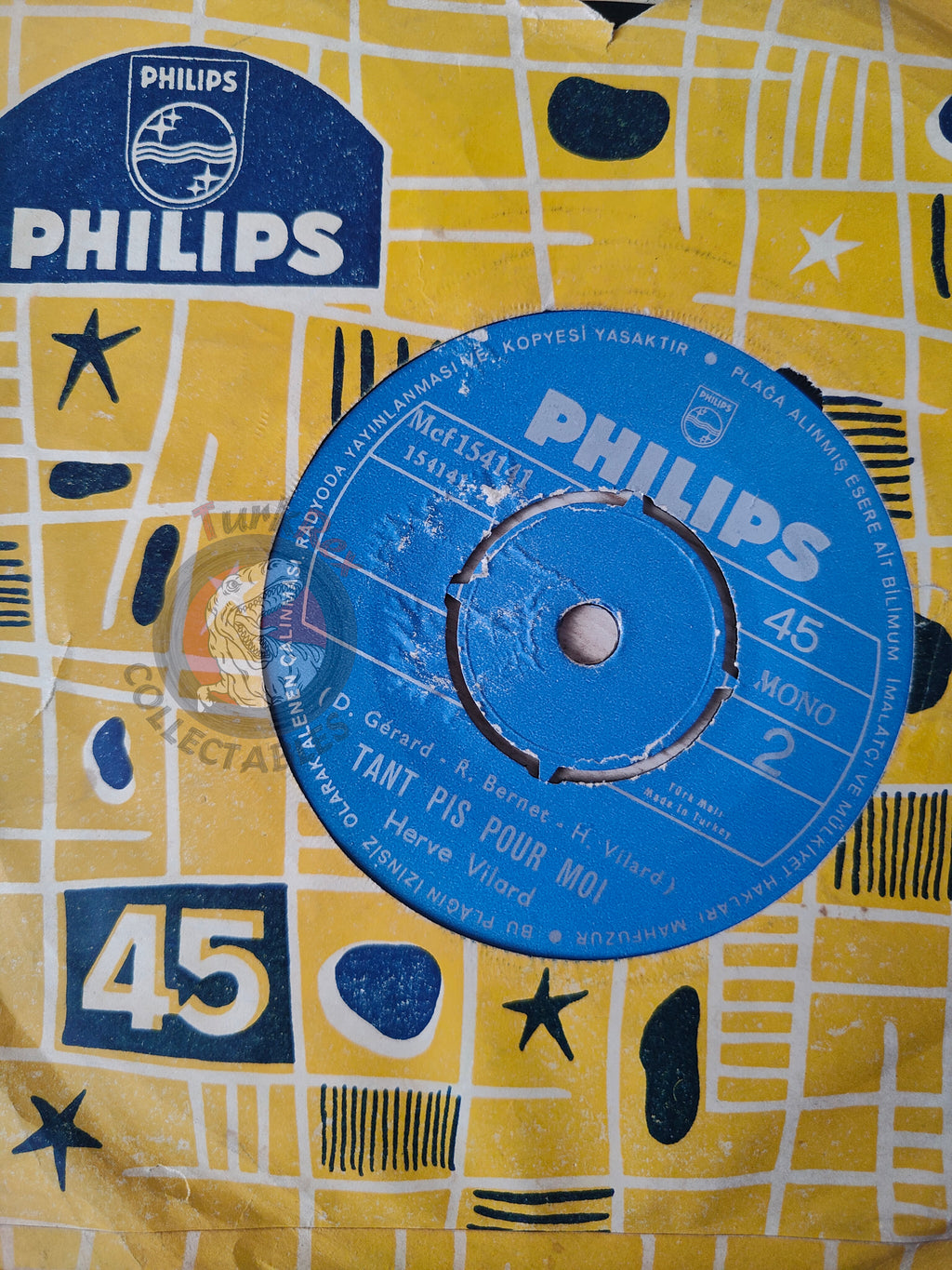 Hervé Vilard – Jolie Ou Pas Jolie 7" Turkish Pressing Vinyl Turkey Edition