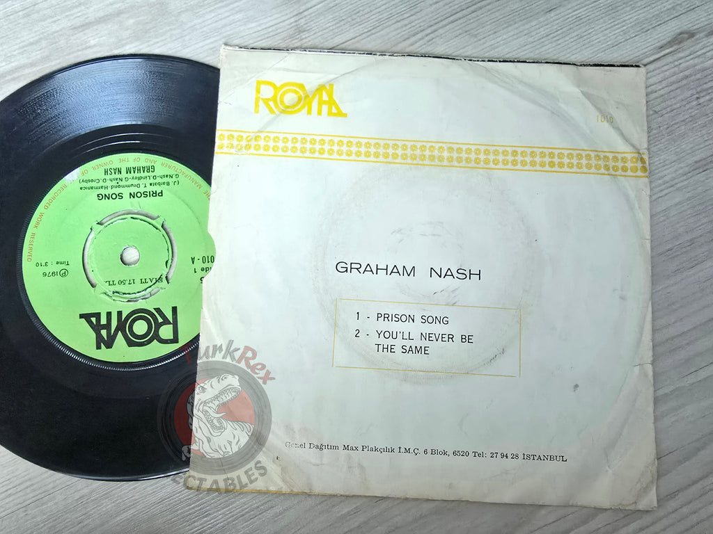 Graham Nash – Prison Song 7" Turkish Pressing Vinyl Turkey Edition