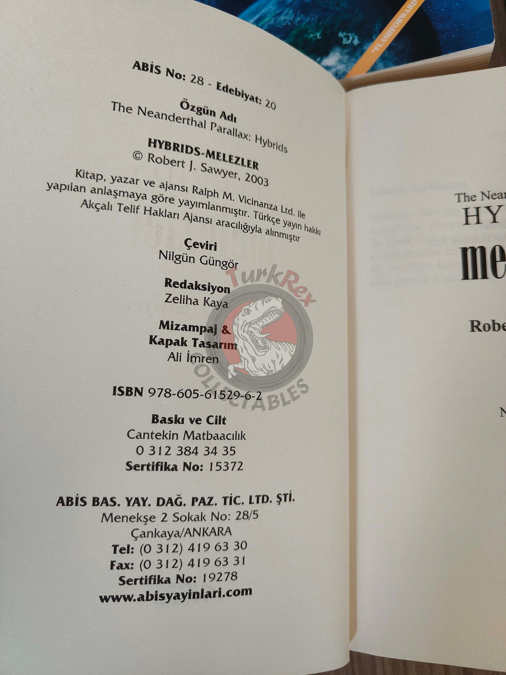 Robert J. Sawyer – The Neanderthal Parallax 2003 1st Turkish Book Turkey
