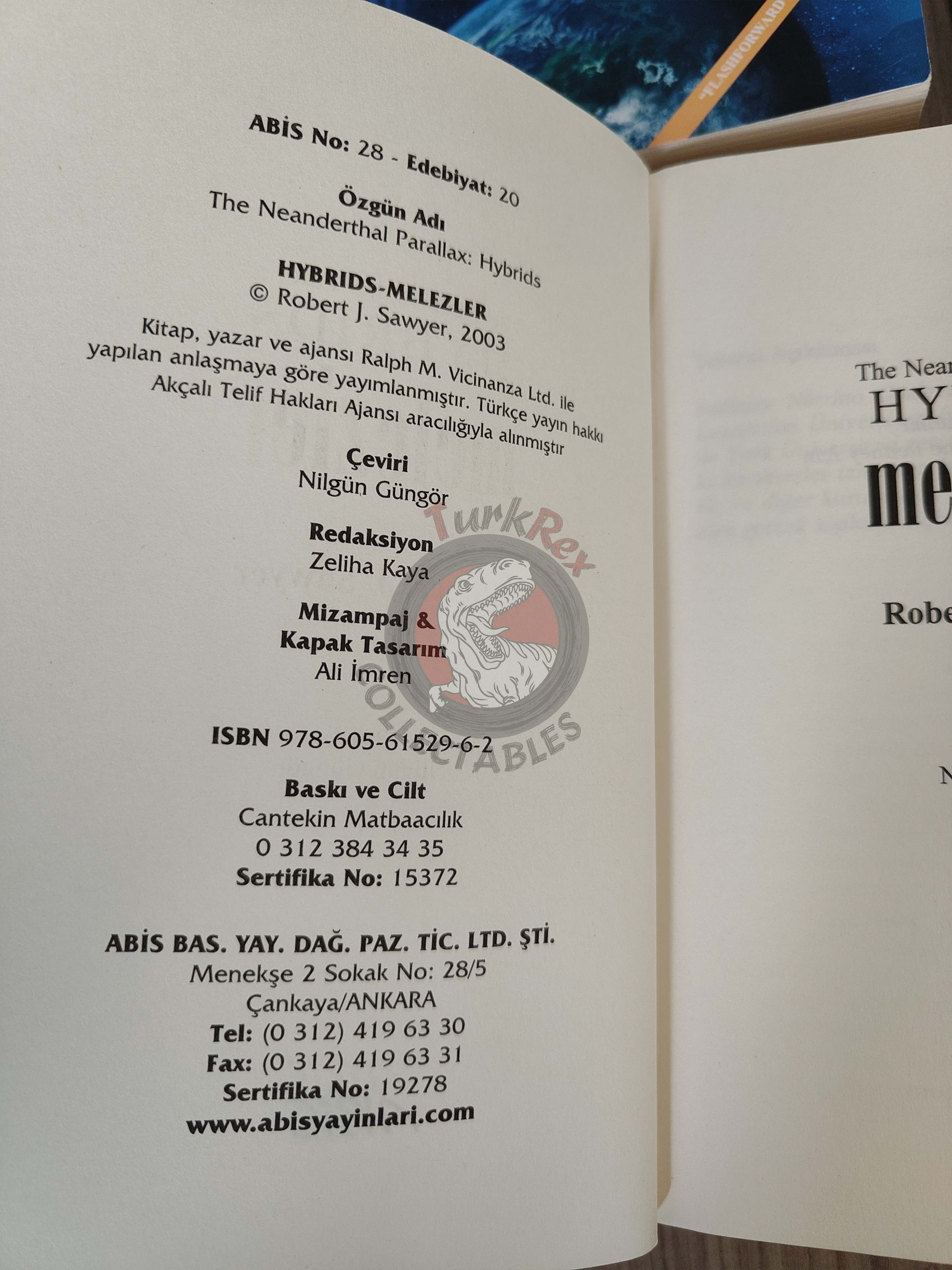 Robert J. Sawyer – The Neanderthal Parallax 2003 1st Turkish Book Turkey