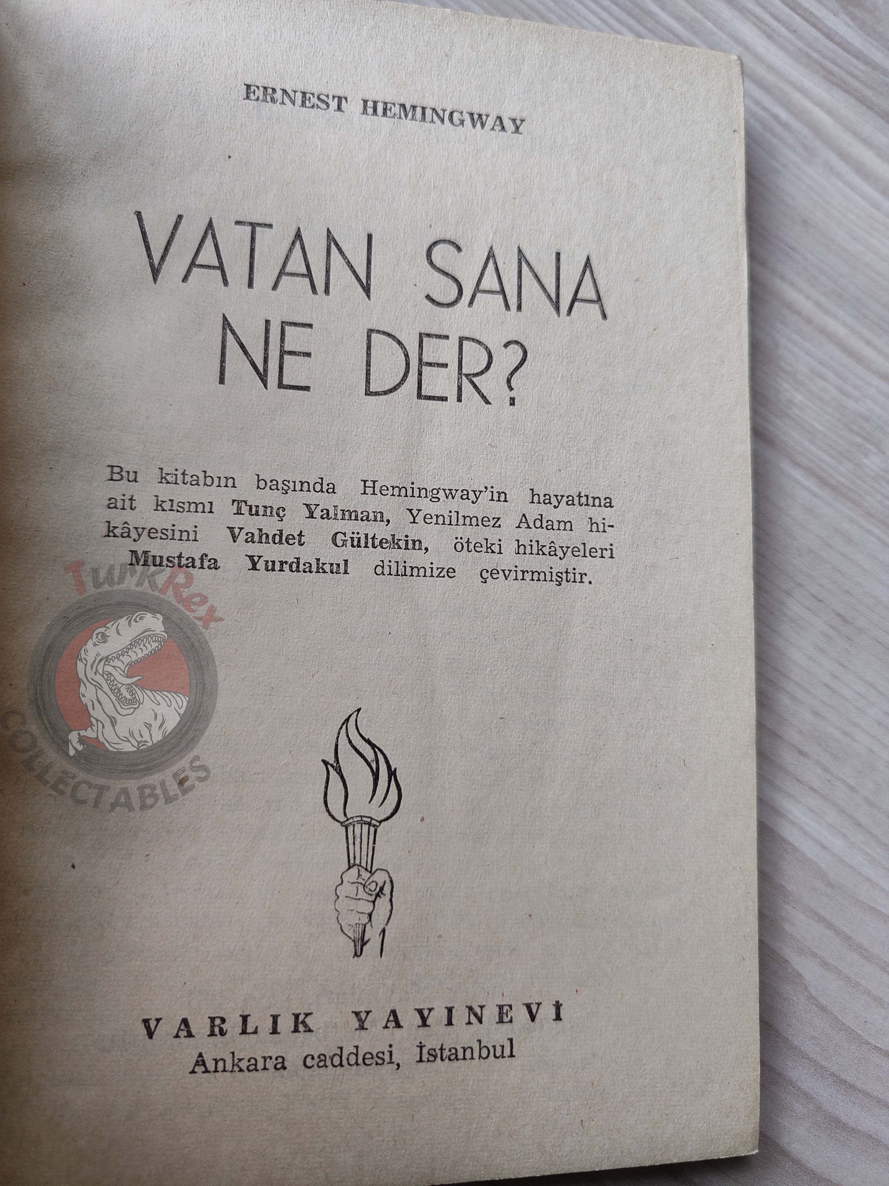 Ernest Hemingway – Men Without Women 1954 1st Turkish Book Turkey