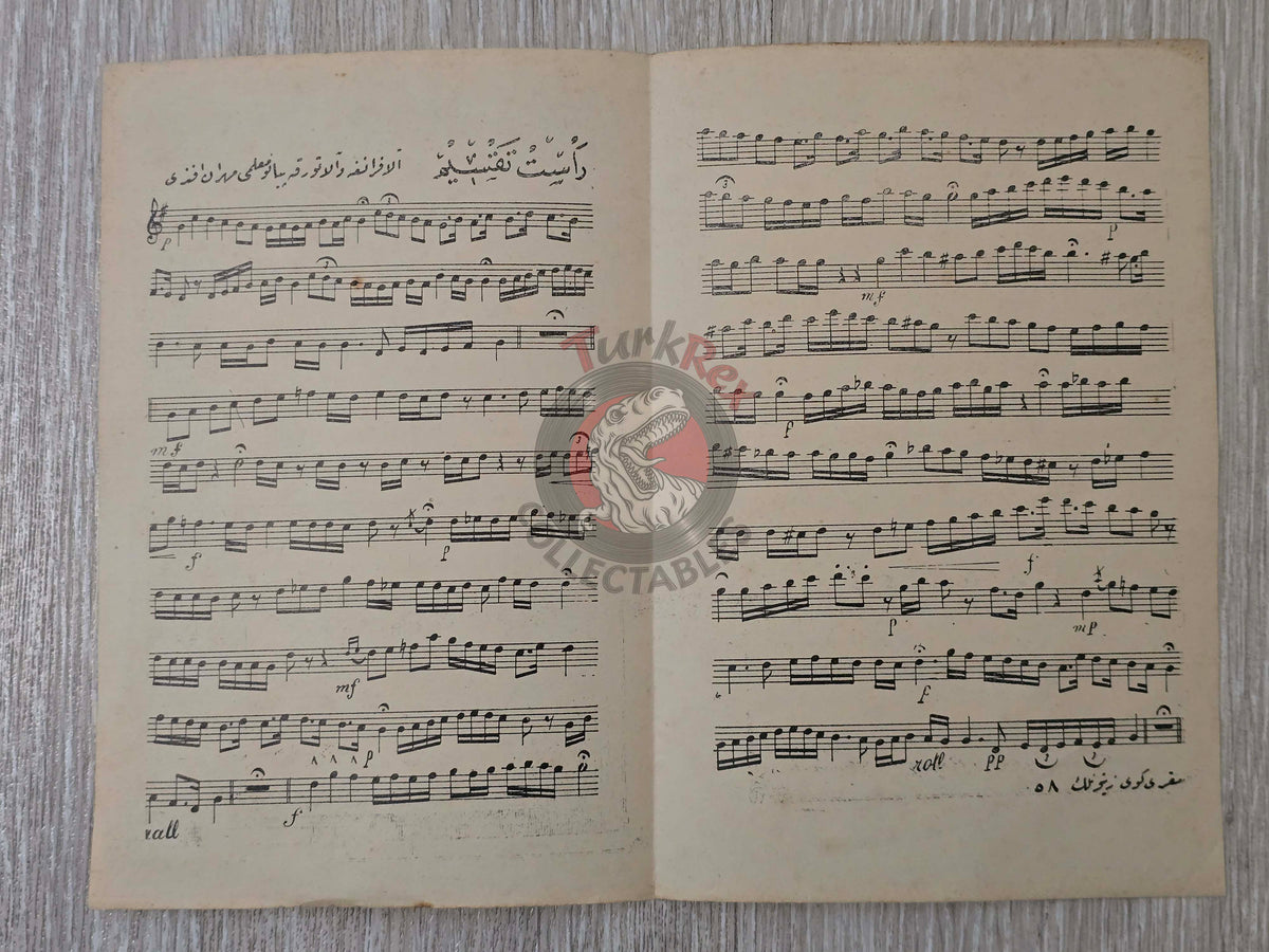 Mihran Efendi – Rast Taksim Ottoman Turkish 1910s Musical Notes Sheet Empire Armenian Pianist
