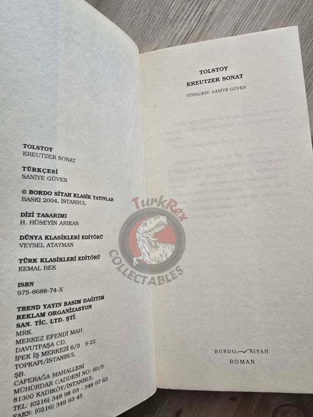Leo Tolstoy –  The Kreutzer Sonata 2004 Turkish Book Turkey