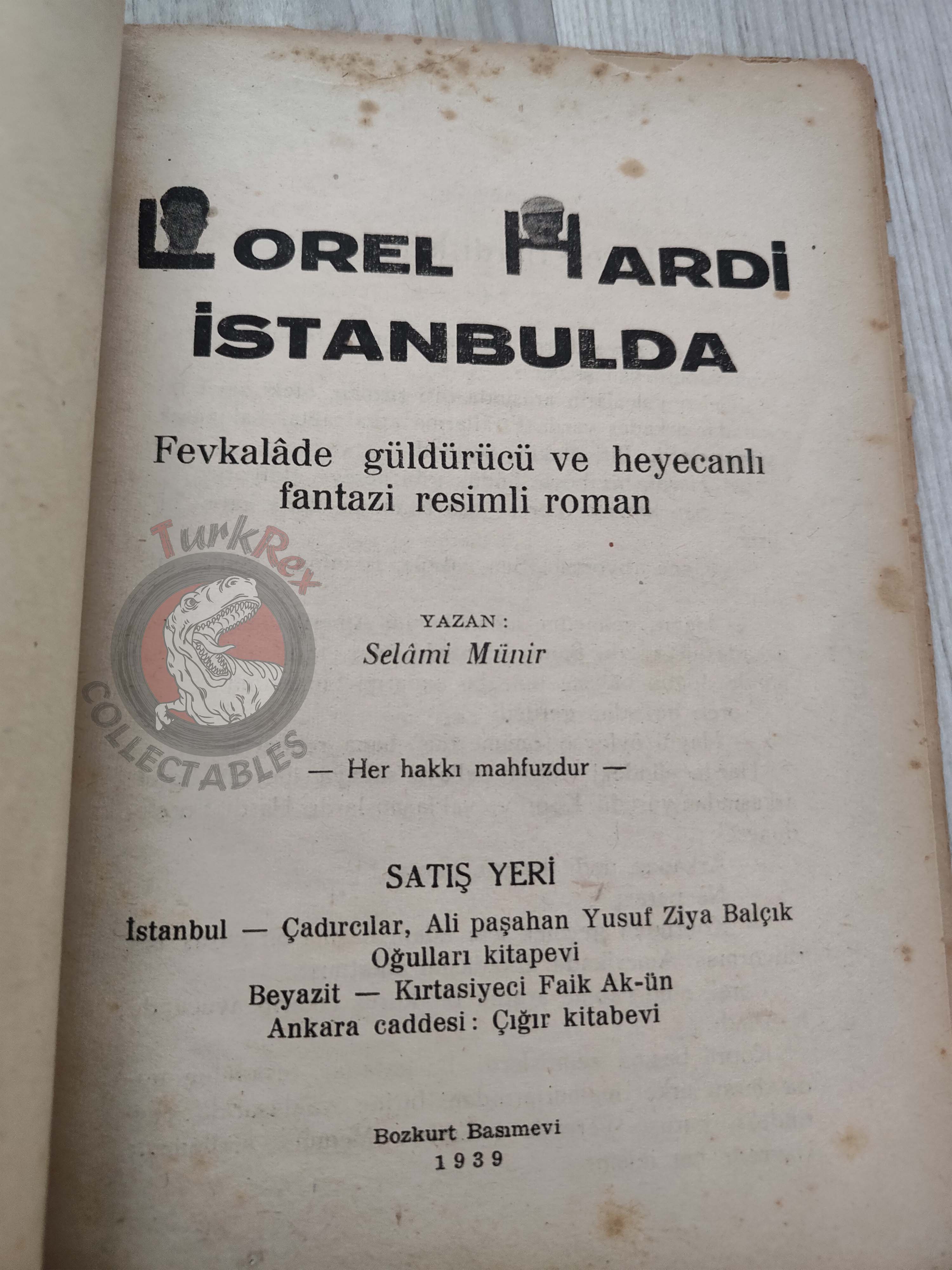 Laurel & Hardy in Istanbul 1939 1st Turkish Book Turkey