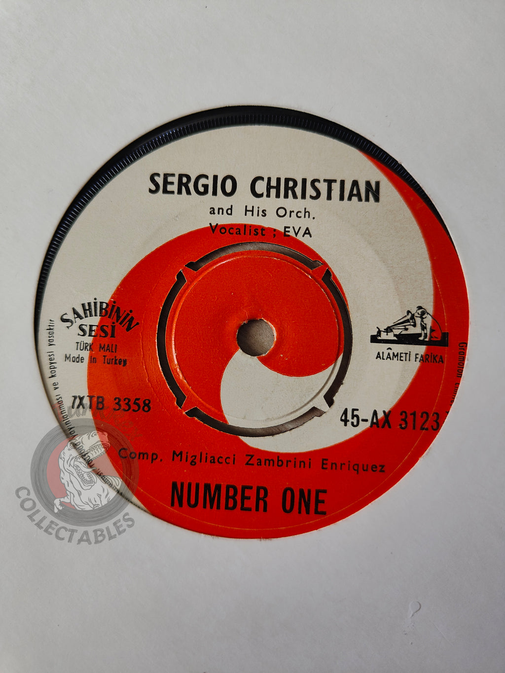 Sergio Christian and His Orchestra & Eva - Primo C'eri Tu 7" Turkish Pressing Vinyl Turkey Edition