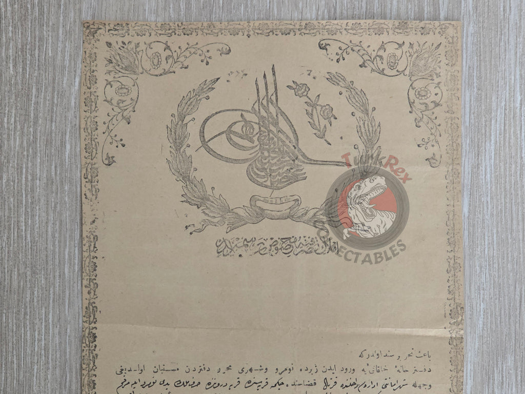 Ottoman 1878 Land Deed House in İstanbul Kartal Title Deed