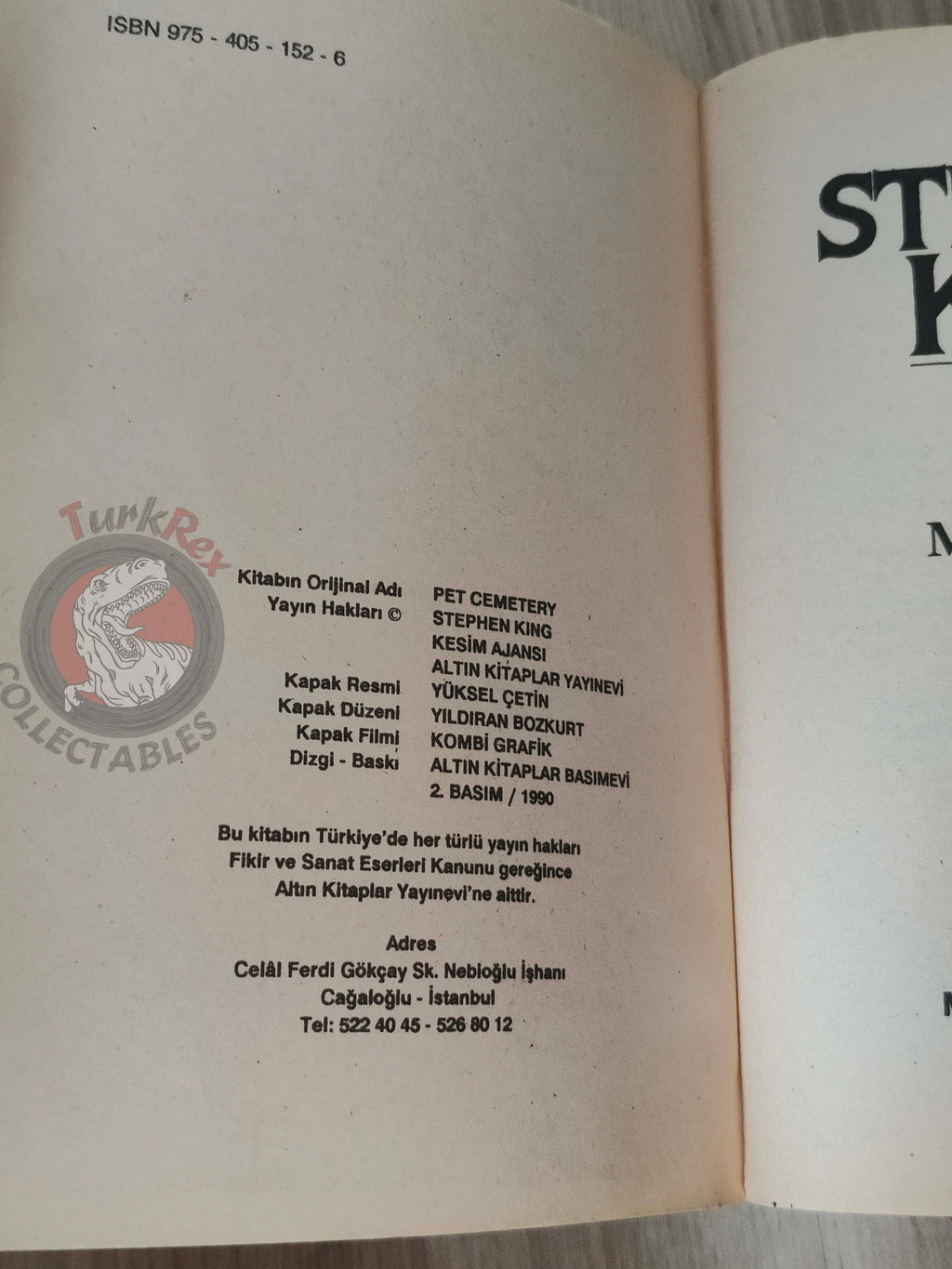 Stephen King – Pet Sematary 1990 Turkish Book Turkey