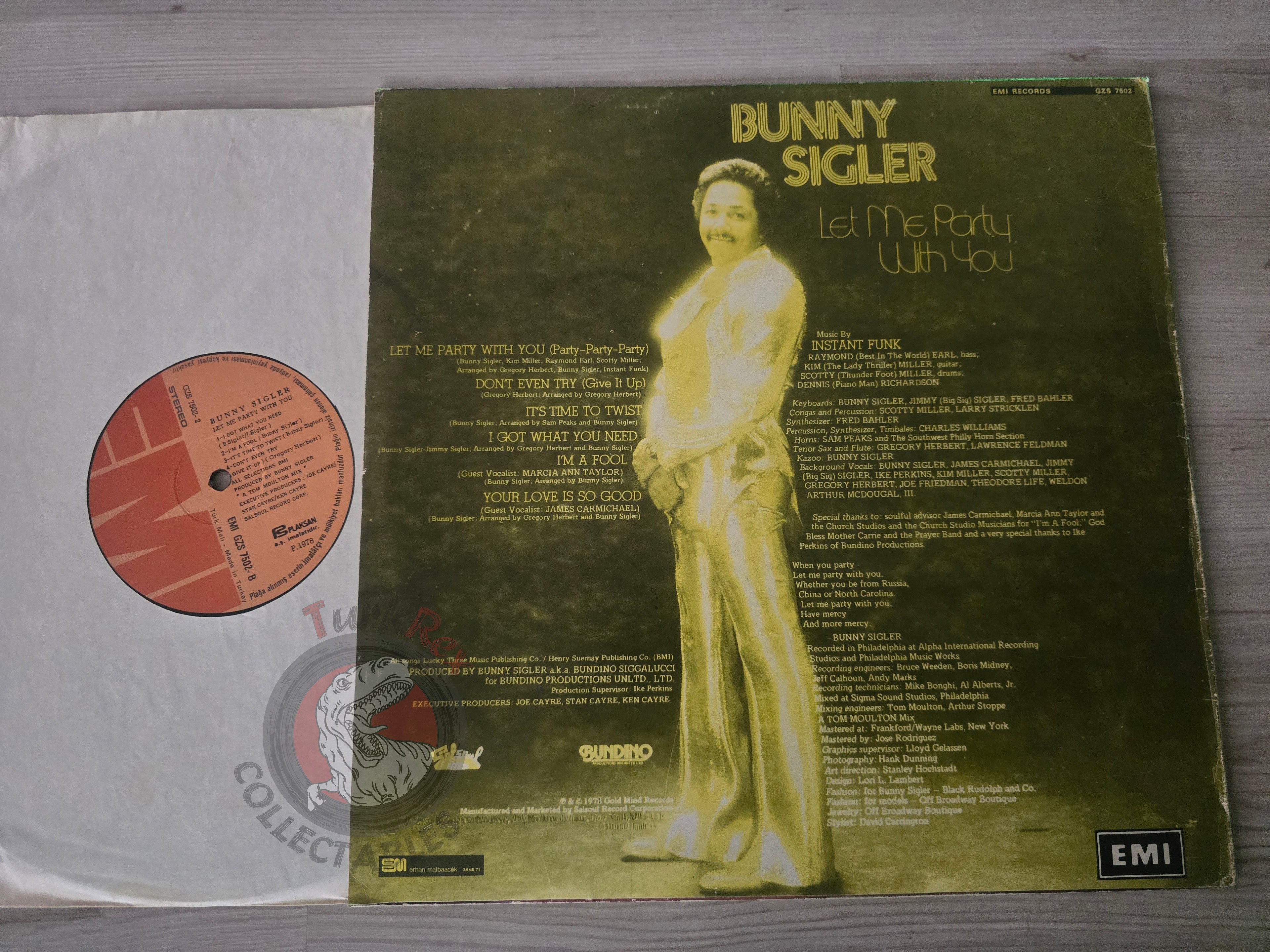 Bunny Sigler – Let Me Party With You Turkish Pressing Vinyl Turkey Edition