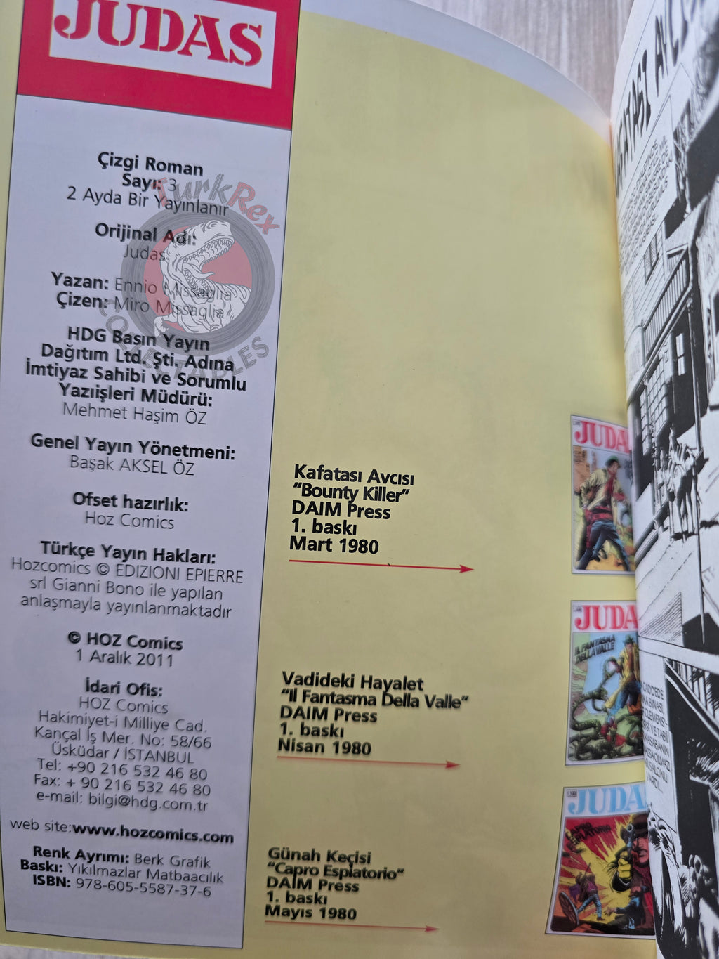 Judas Volume #3 Turkish Edition Comic Turkey #7 #8 #9