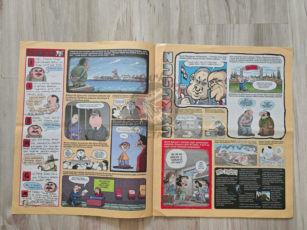 Uykusuz Humor Magazine 2013 Barack Obama Turkish Turkey Benjamin Netanyahu Israel