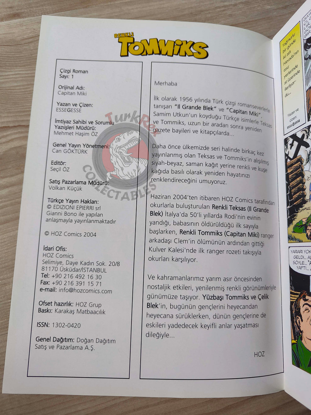 Capitan Miki #1 Il Ranger del Nevada Turkish Comic Turkey EsseGesse Colored