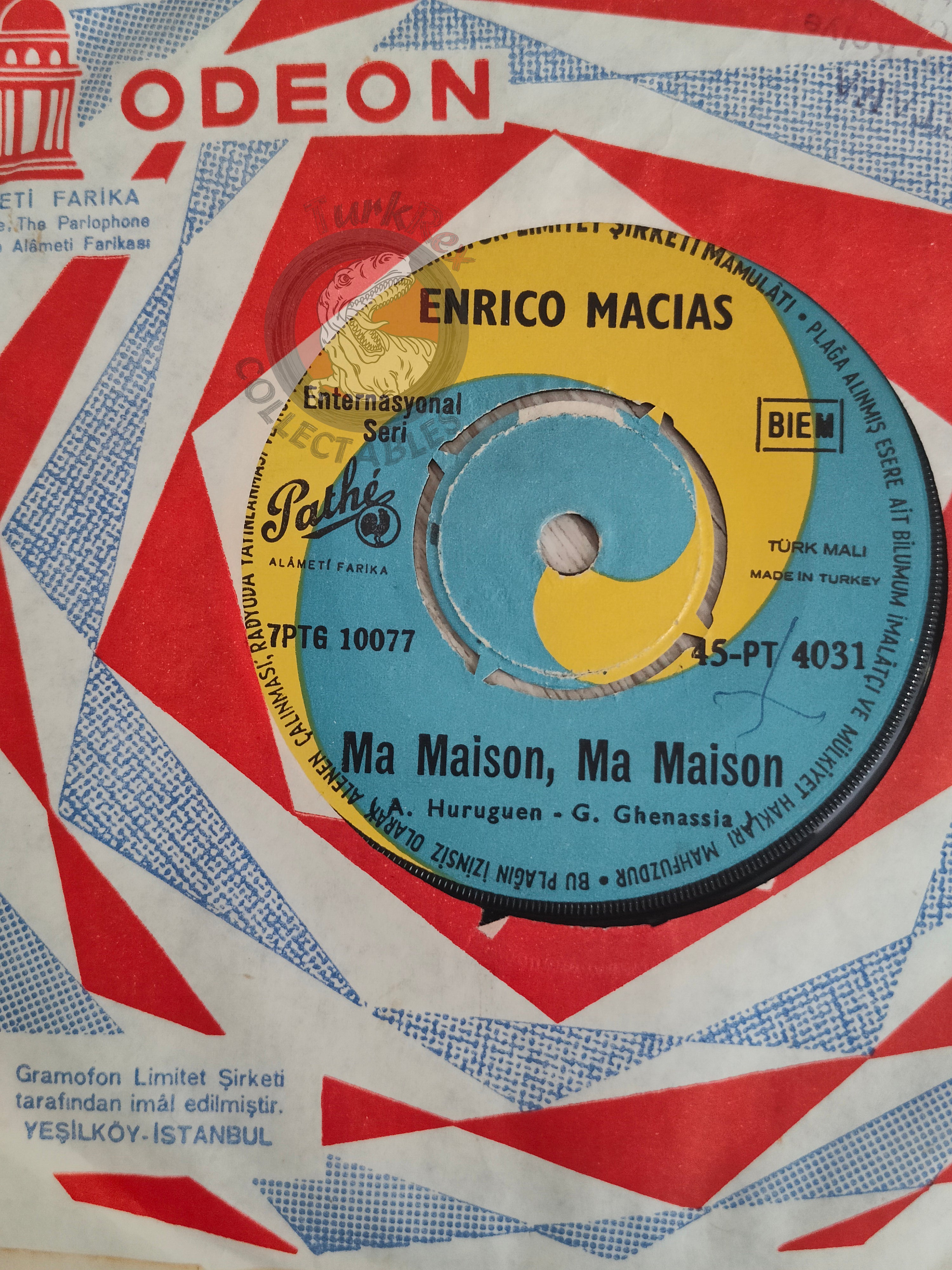 Enrico Macias –  Oh Guitare, Guitare 7" Turkish Pressing Vinyl Turkey Edition 1