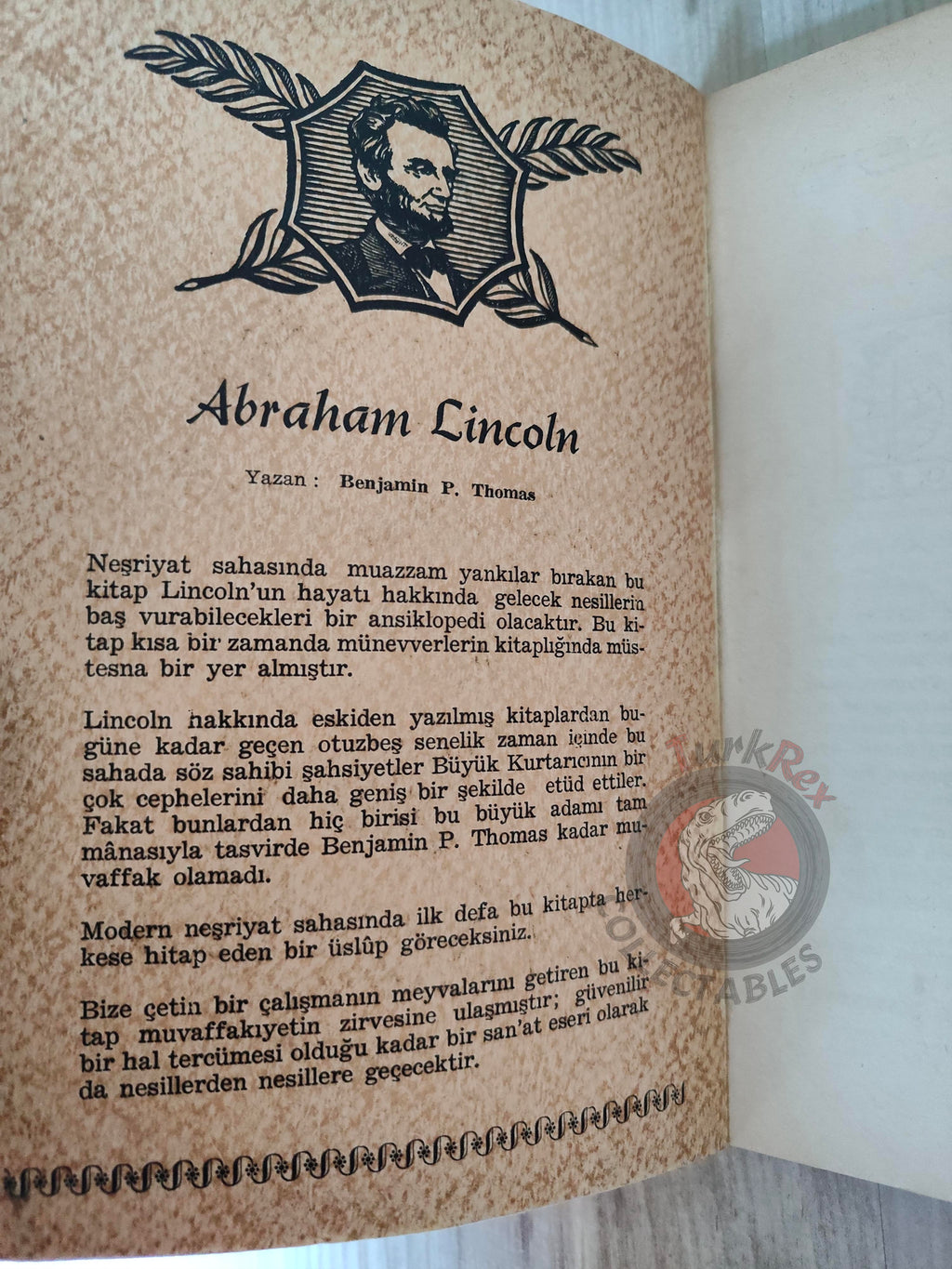 Benjamin P. Thomas – Abraham Lincoln 1952 1st Turkish Book Turkey