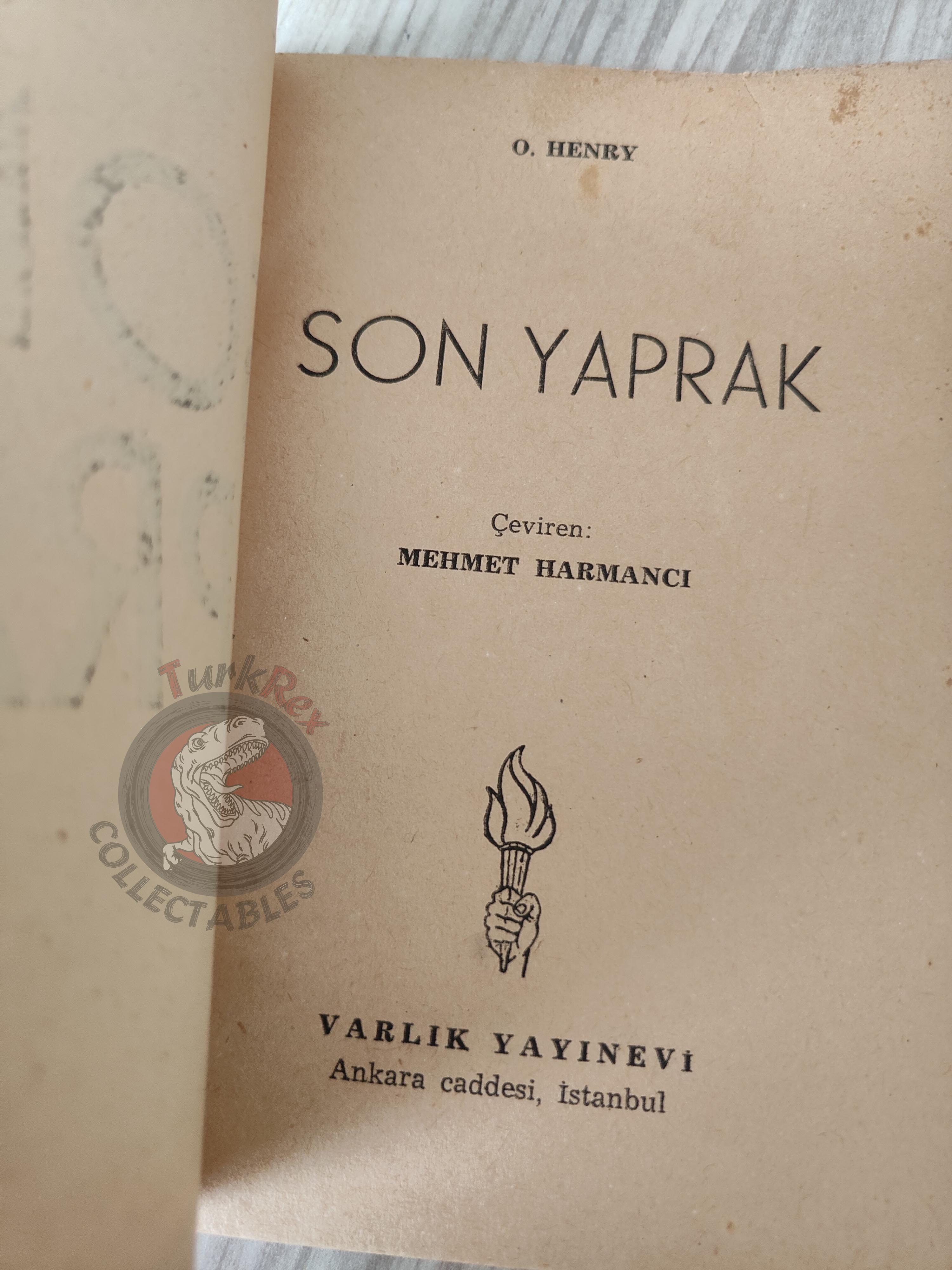 O. Henry (William Sydney Porter) – The Last Leaf  1954 1st Turkish Book Turkey