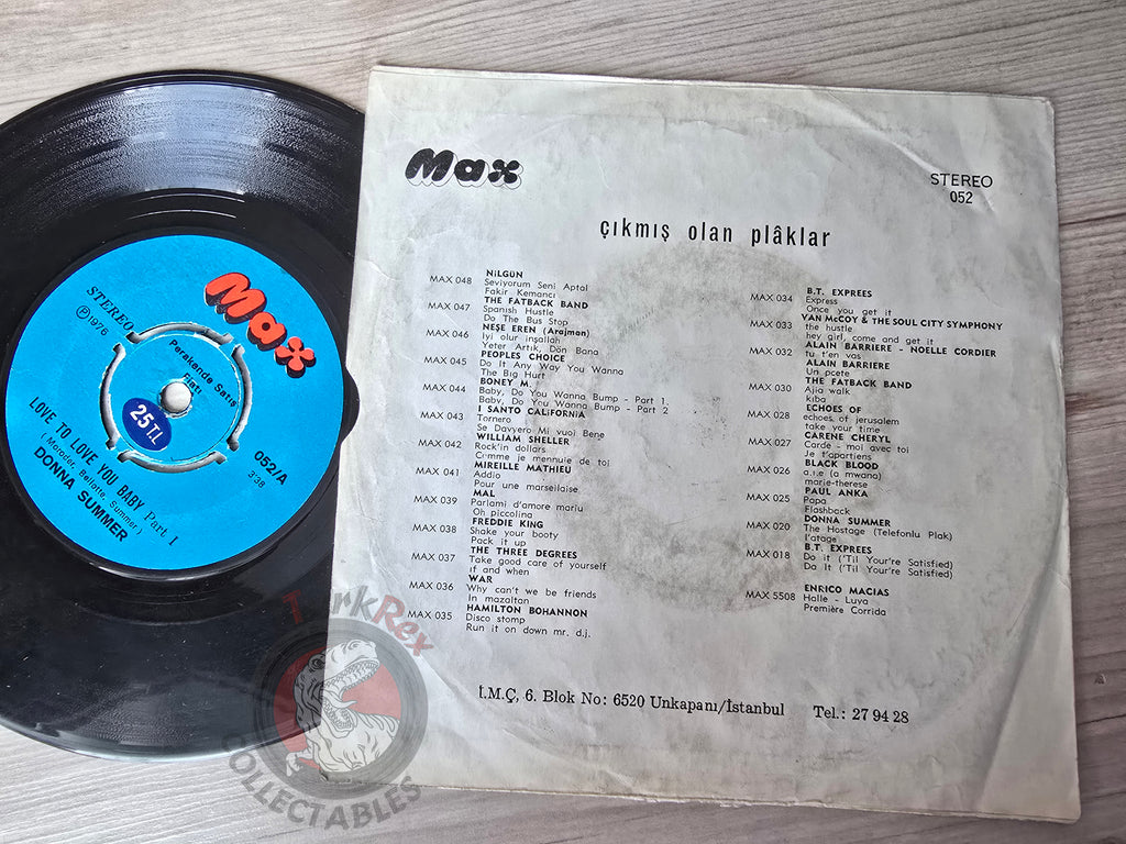 Donna Summer – Love To Love You Baby 7" Turkish Pressing Vinyl Turkey Edition 1